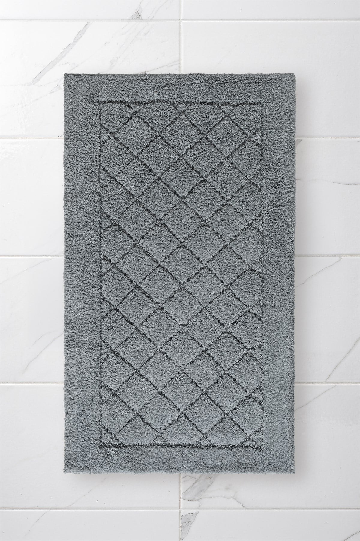 Lilly 2'li Gri Pamuk Banyo Paspas Seti Yıkanabilir 60x100 + 60x50cm, LL005G