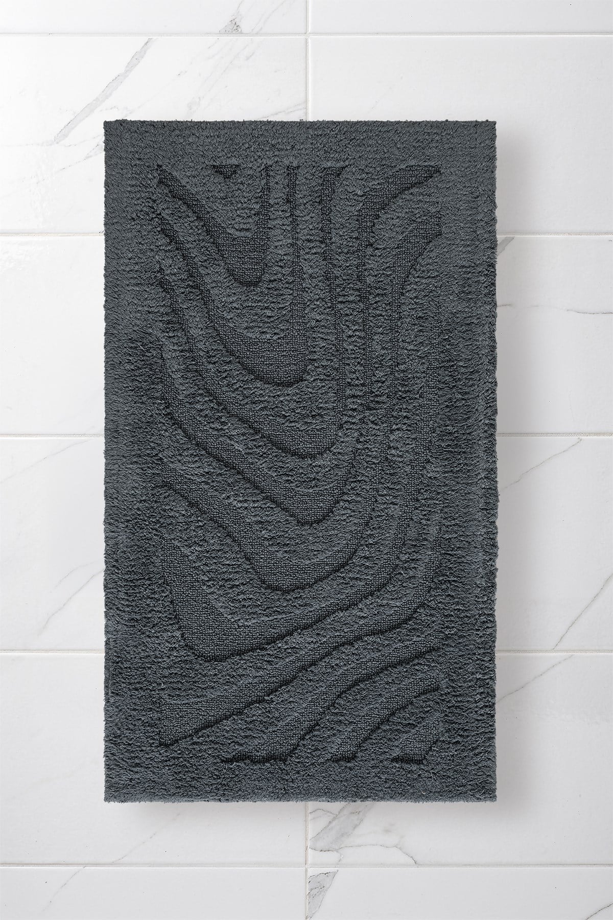 Lilly 2'li Gri Pamuk Banyo Paspas Seti Yıkanabilir 60x100 + 60x50cm, LL003G