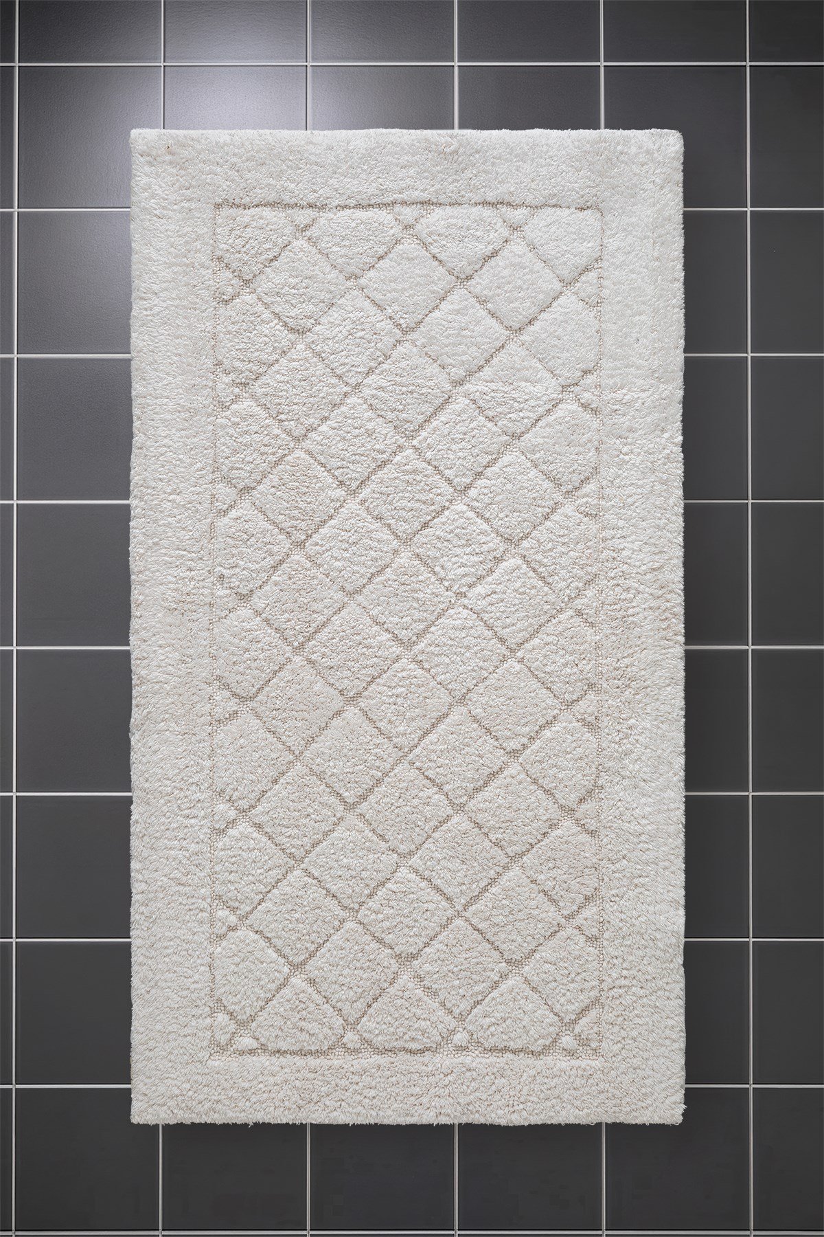 Lilly 2'li Krem Pamuk Banyo Paspas Seti Yıkanabilir 60x100 + 60x50cm, LL005W