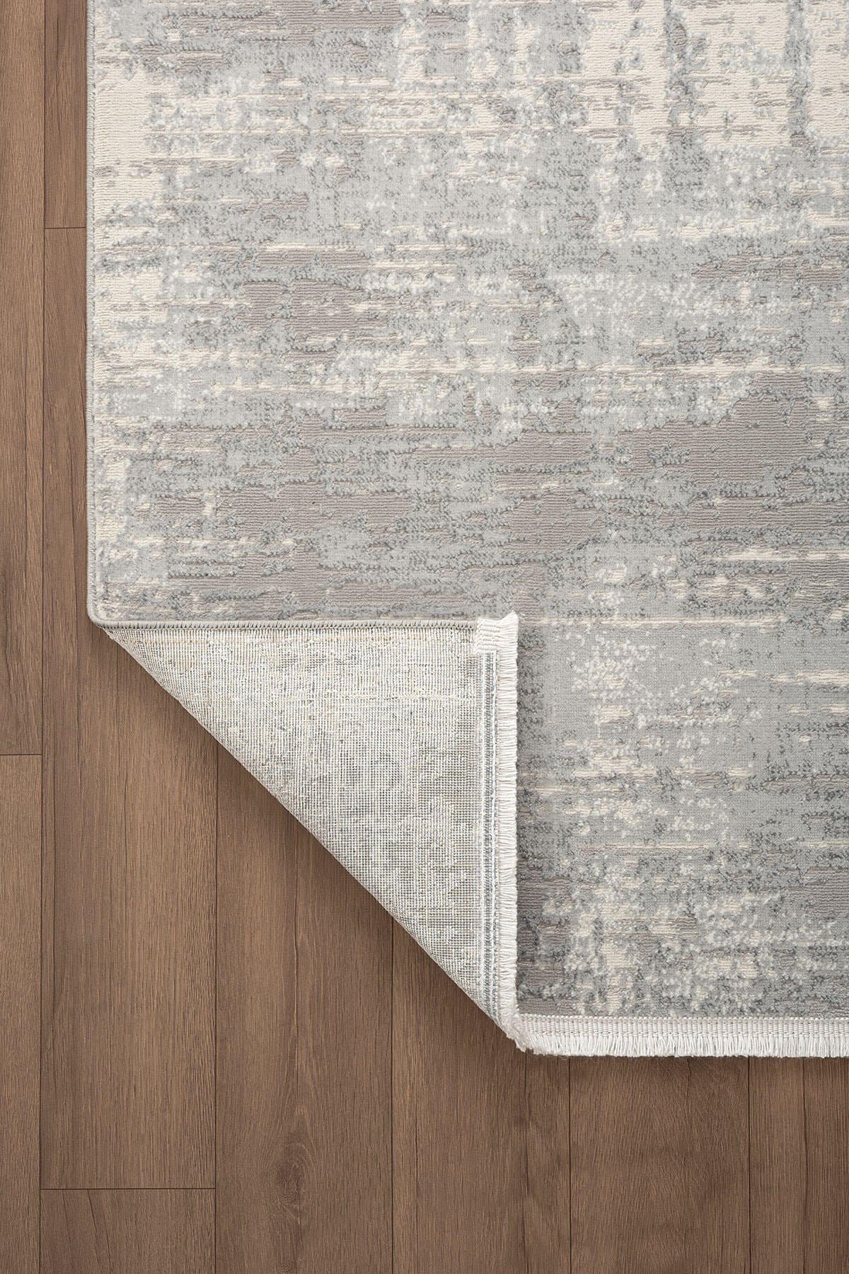 Loya LY008G Gri Halı Modern Desenli Pamuk Taban Salon Halısı Yatak Odası Koridor