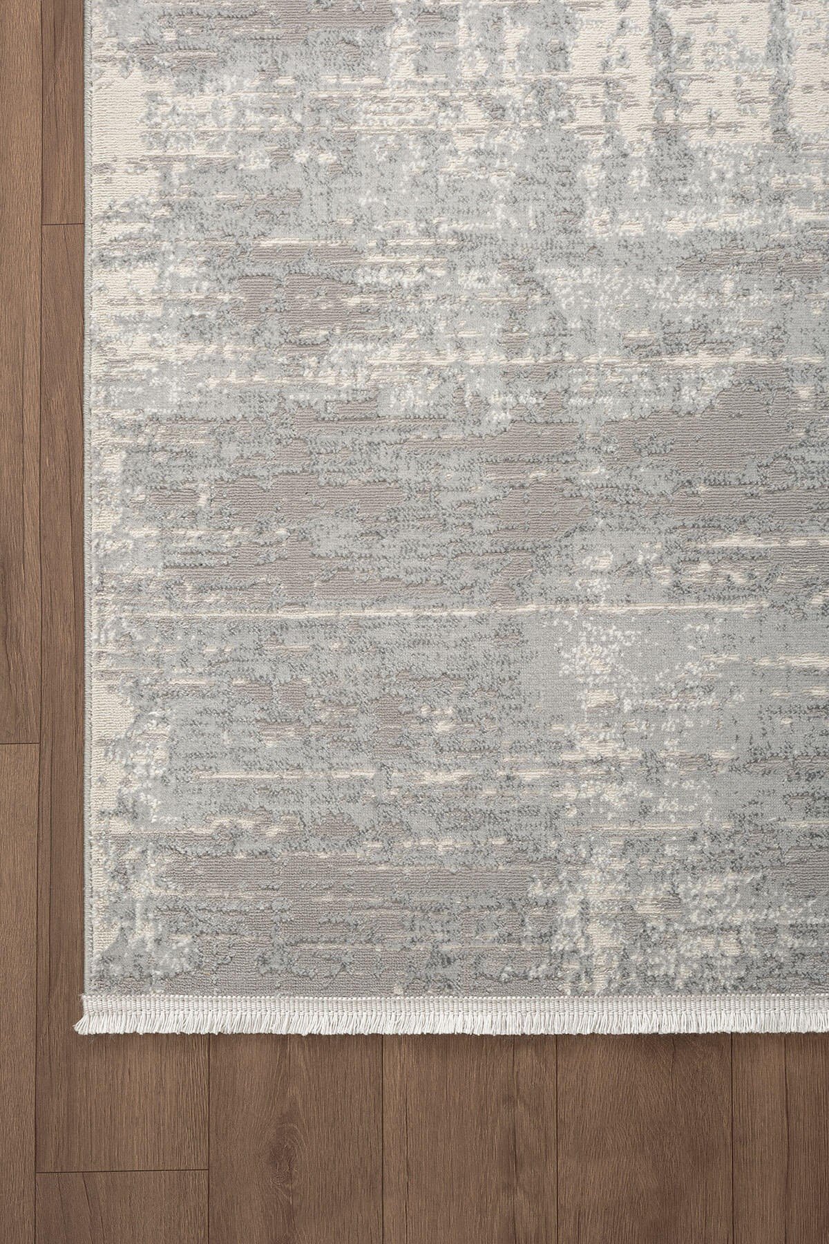 Loya LY008G Gri Halı Modern Desenli Pamuk Taban Salon Halısı Yatak Odası Koridor