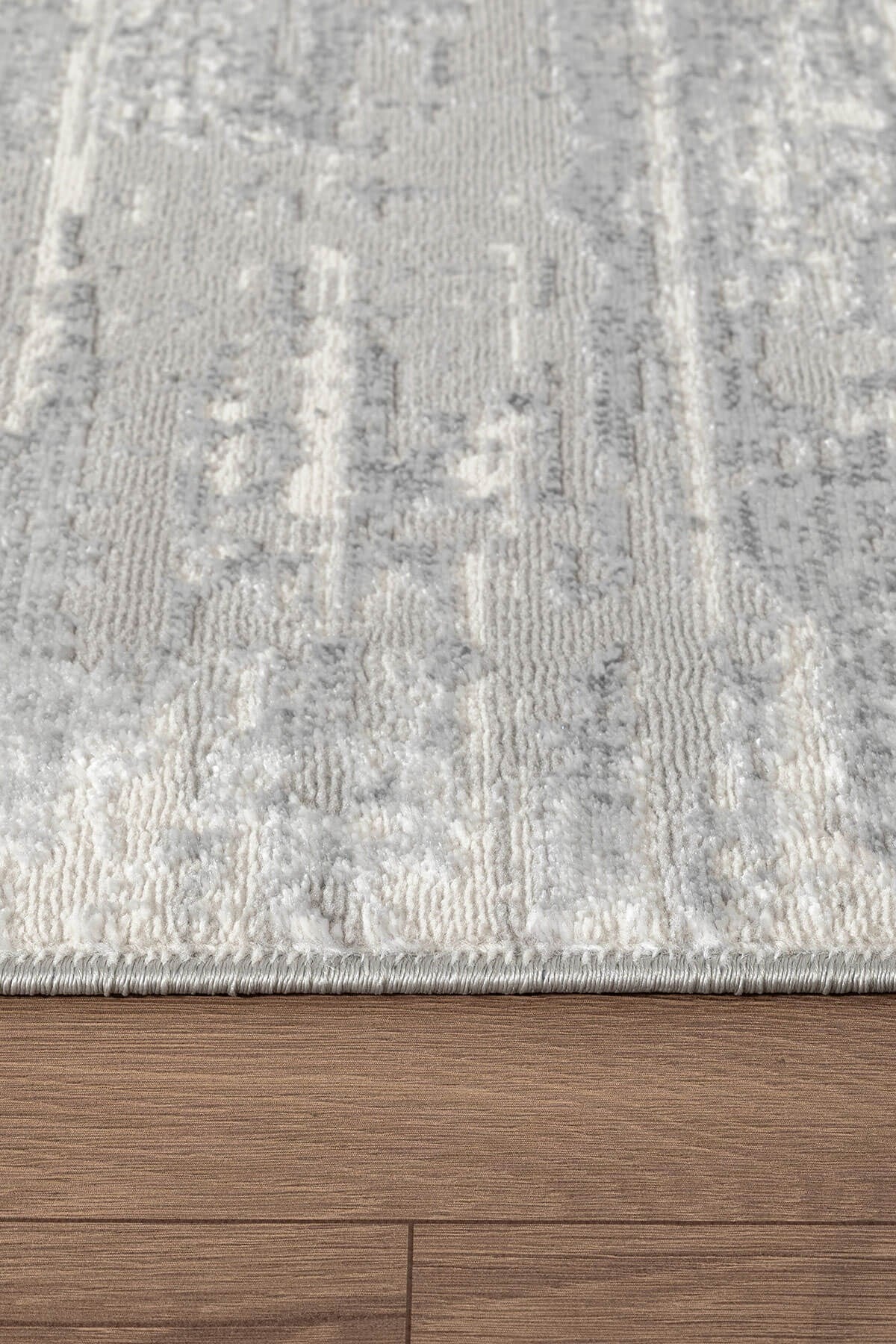 Loya LY008G Gri Halı Modern Desenli Pamuk Taban Salon Halısı Yatak Odası Koridor