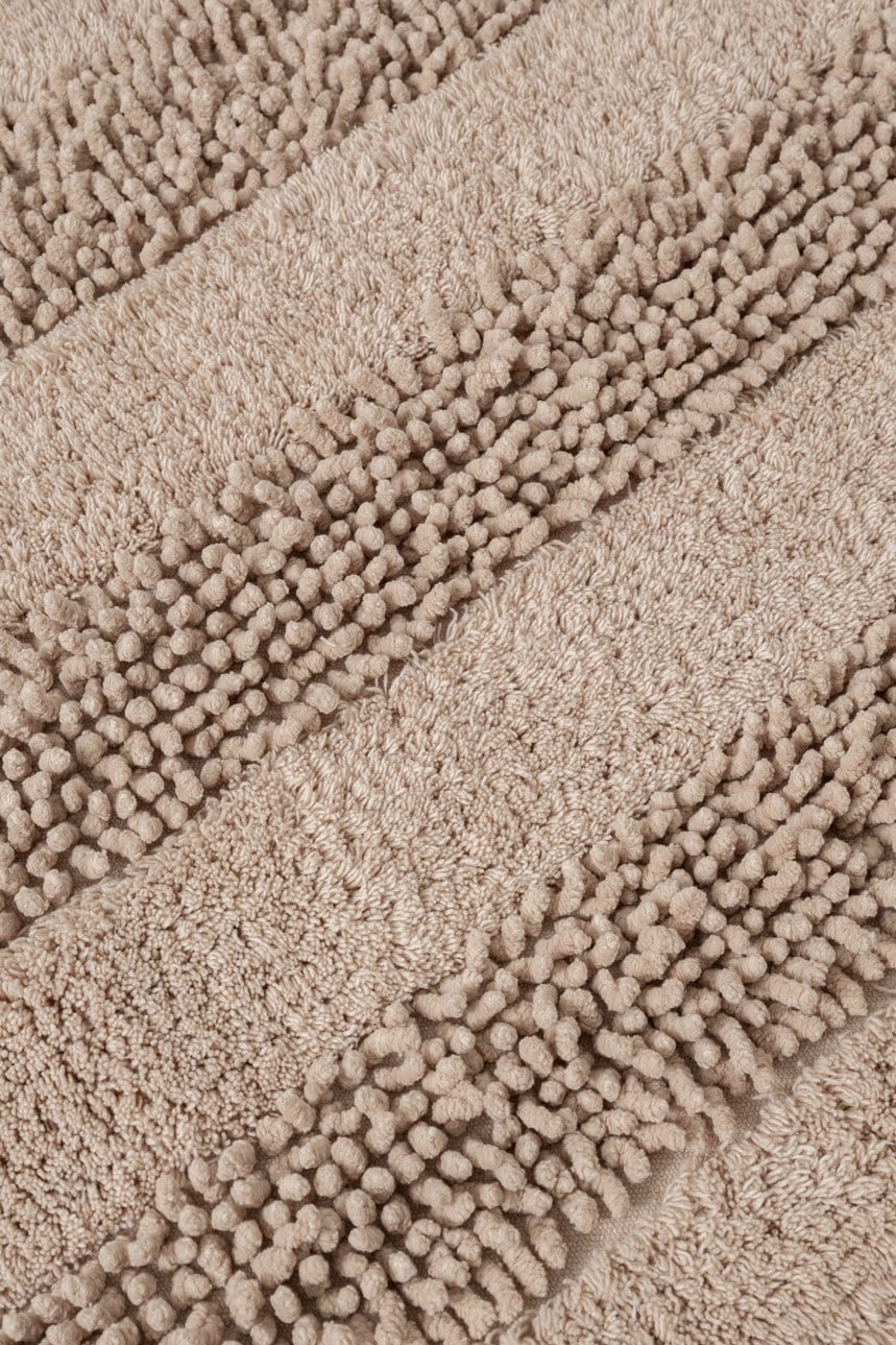 Macaroni 2'li Pamuk Banyo Paspas Seti Yumuşak Dokulu Bej Yıkanabilir 60x100 + 60x50cm, MX001B
