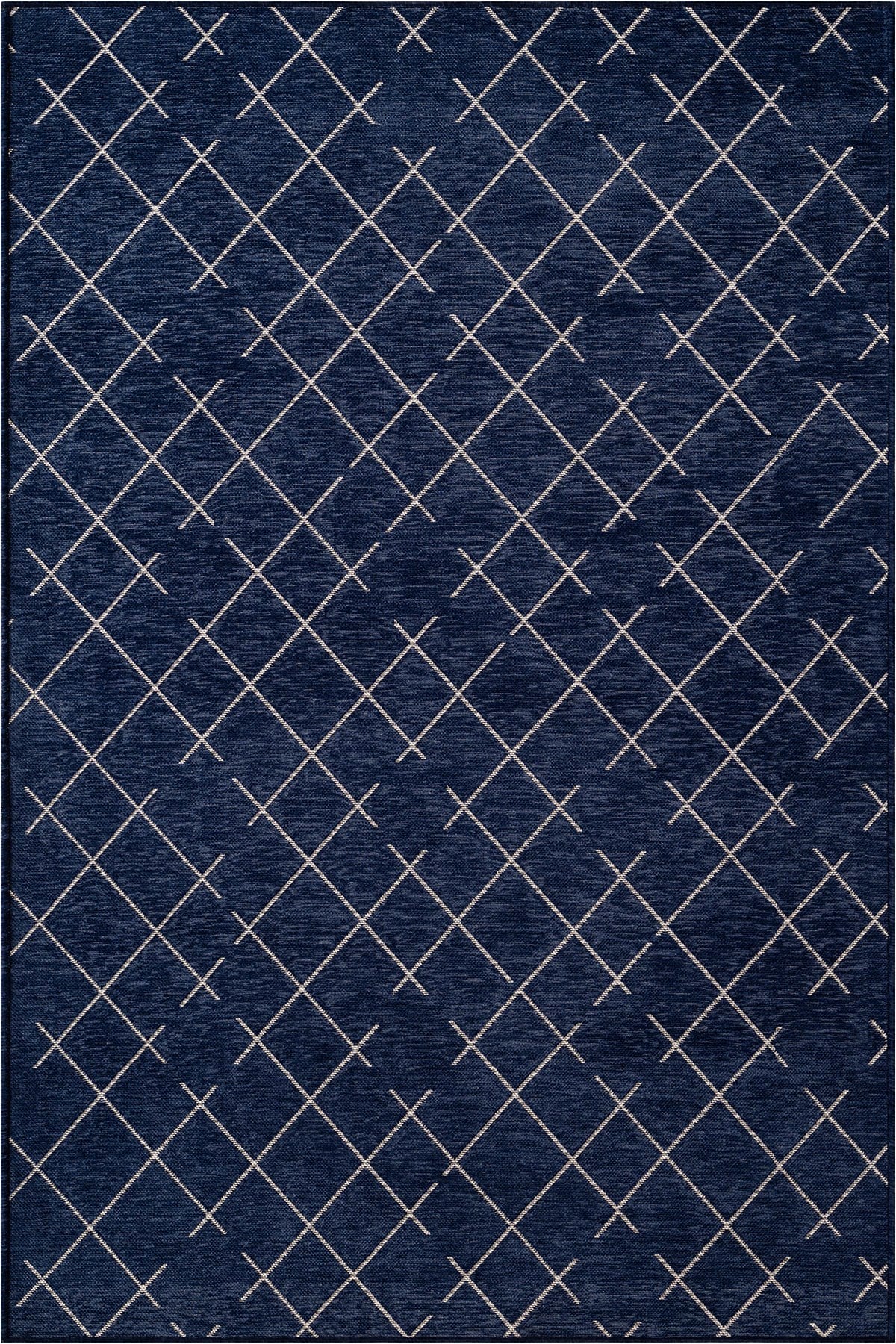 Malta MLT01N Lacivert Dekoratif Şönil Kilim Geometrik Desen Yıkanabilir Yumuşak Kaymaz Taban Halı