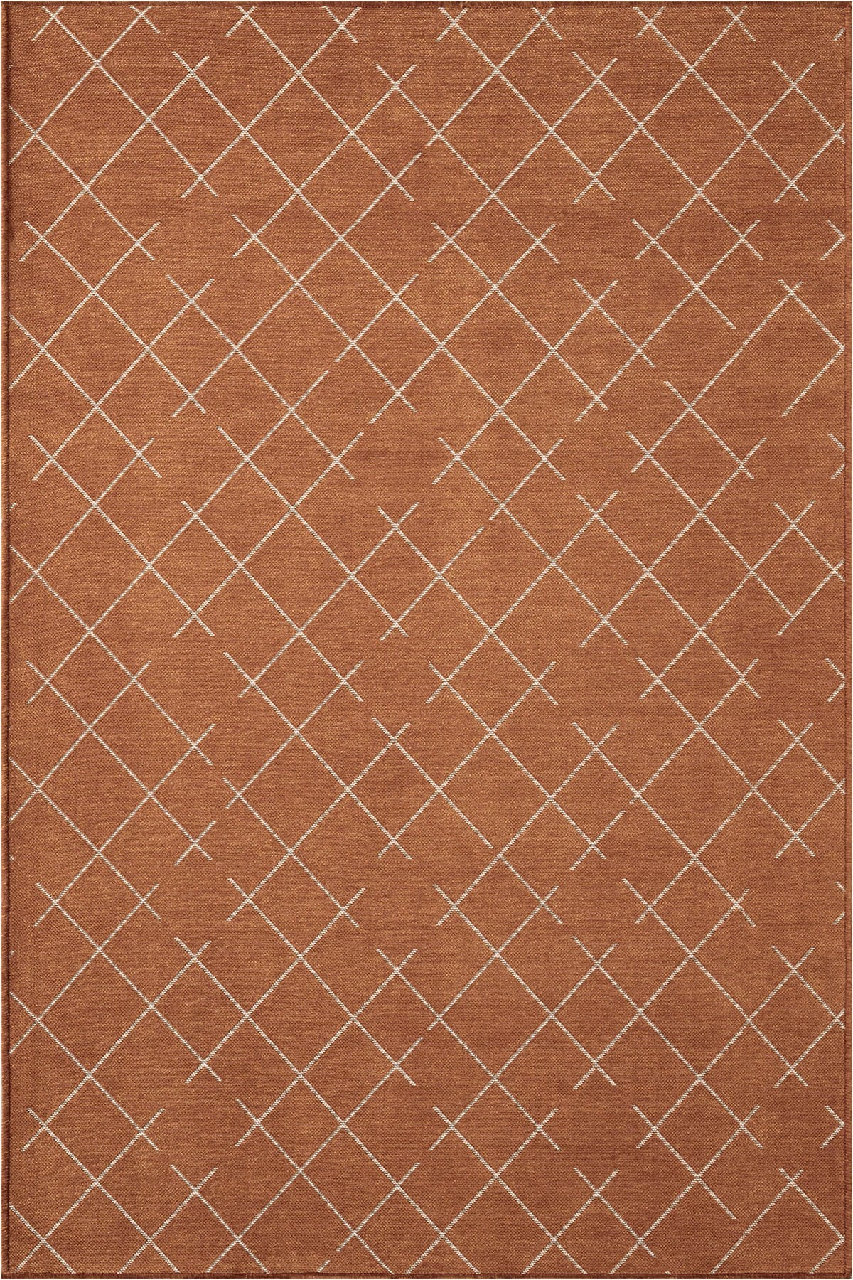 Malta MLT01T Turuncu Dekoratif Şönil Kilim Geometrik Desen Yıkanabilir Yumuşak Kaymaz Taban Halı