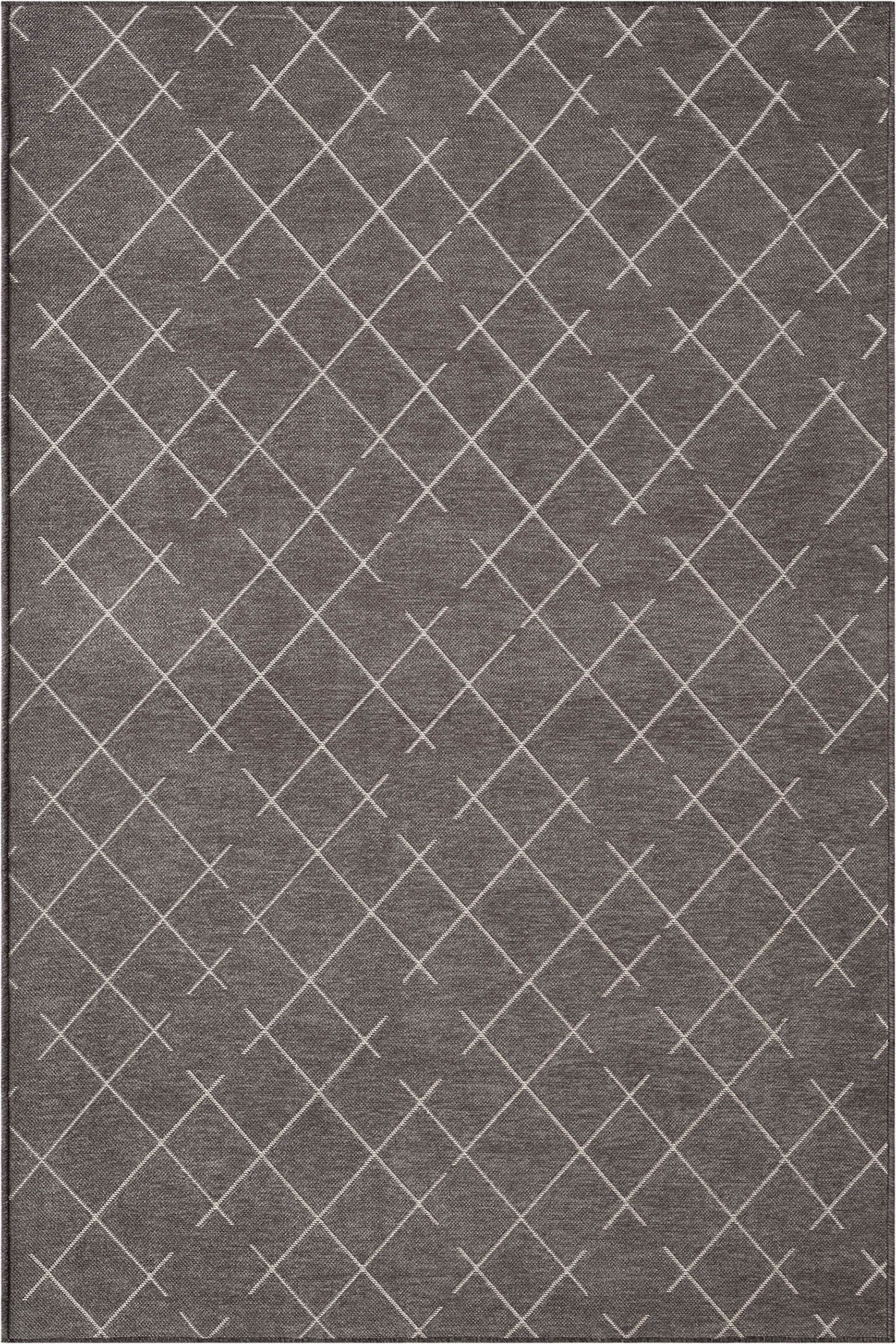 Malta MLT01Z Antrasit Dekoratif Şönil Kilim Geometrik Desen Yıkanabilir Yumuşak Kaymaz Taban Halı