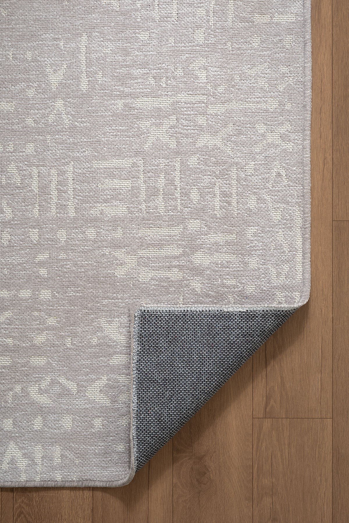 Mikasa MKS01G Gri Dekoratif Şönil Kilim İskandinav Desen Yıkanabilir Yumuşak Kaymaz Taban Halı