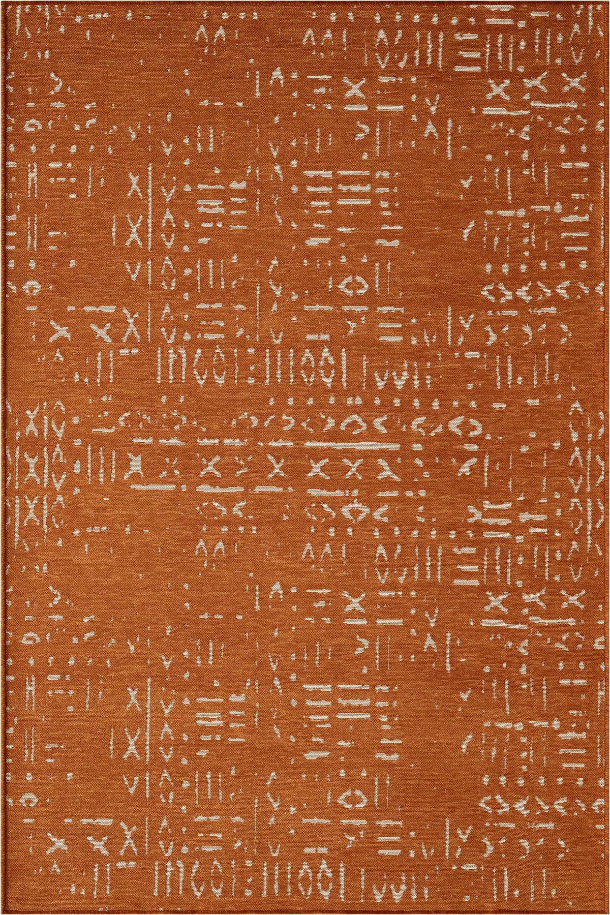 Mikasa MKS01T Turuncu Dekoratif Şönil Kilim İskandinav Desen Yıkanabilir Yumuşak Kaymaz Taban Halı