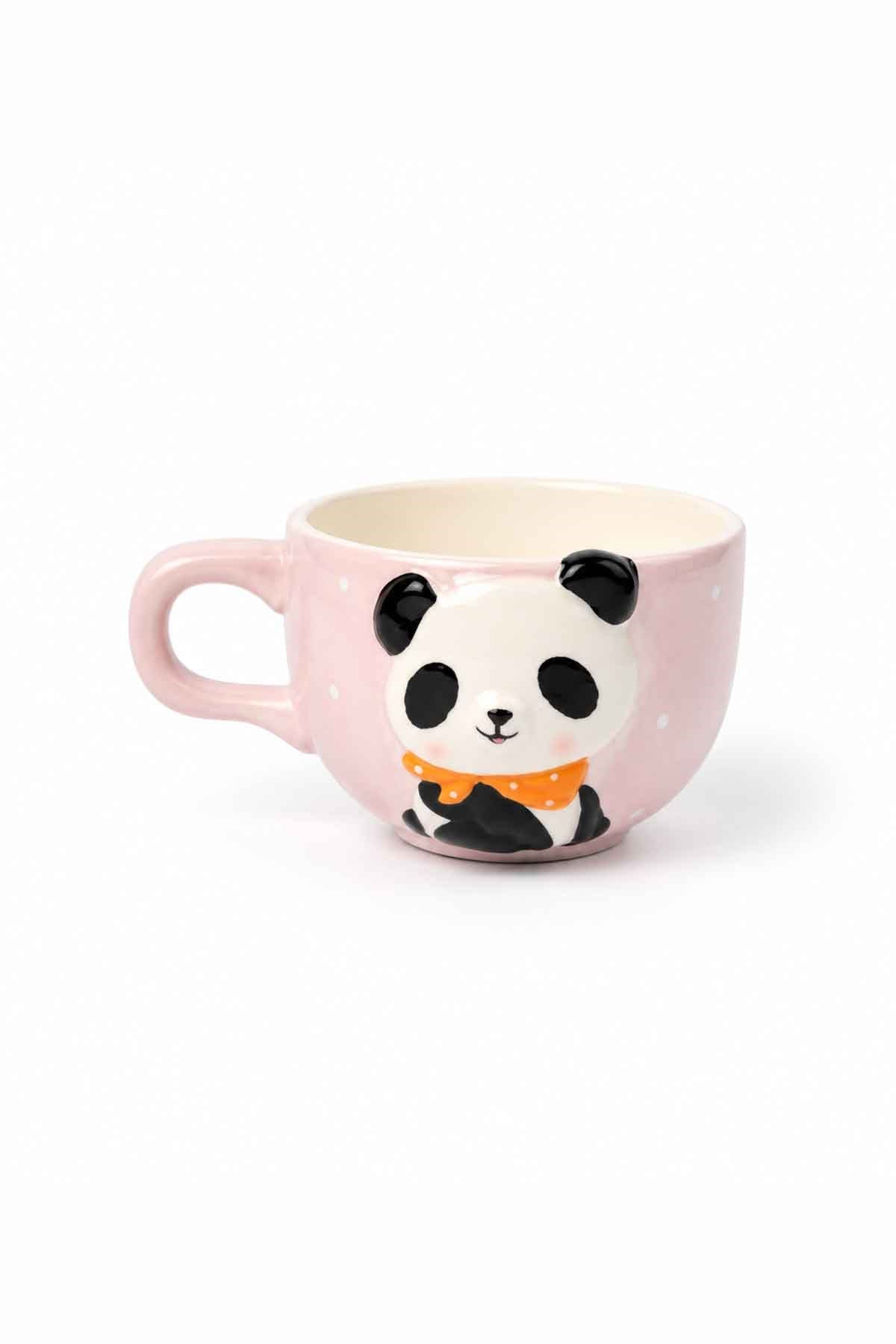 MiniZoo 3D Panda Figürlü Sevimli Porselen Kupa Özel Tasarım Hayvan Figürlü Kupa
