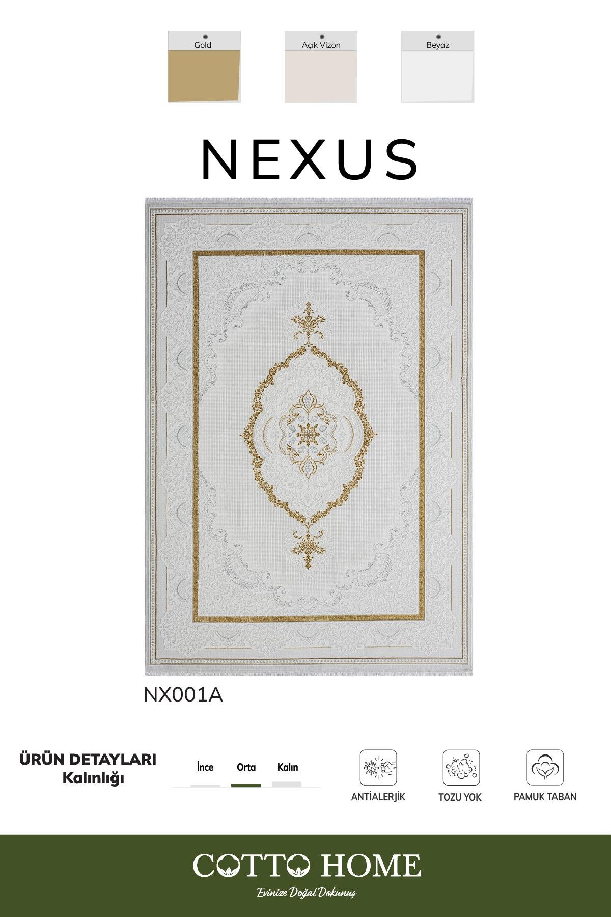 Nexus NX001A Krem Halı Klasik Desen Antialerjik Pamuk Taban