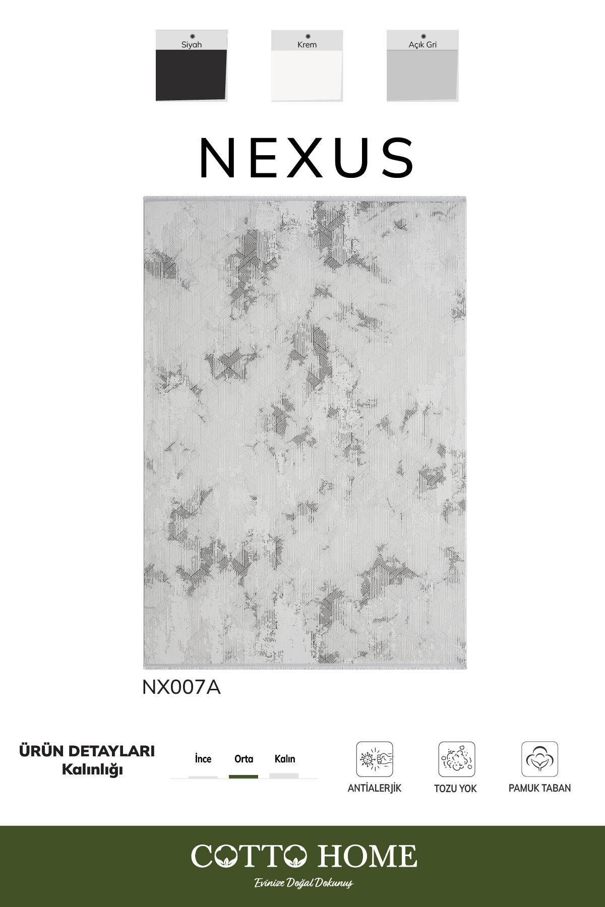 Nexus NX007A Krem Halı Modern Desen Antialerjik Pamuk Taban