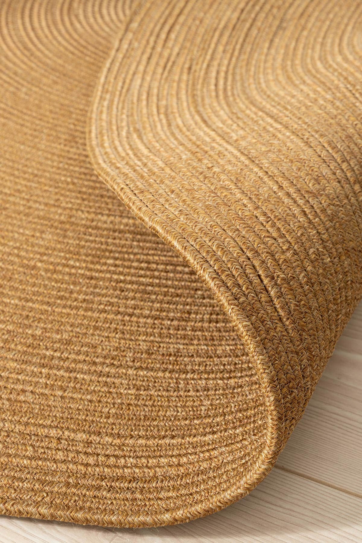 Nostera Örgü Hasır Görünümlü Yuvarlak Daire Dekoratif Kilim