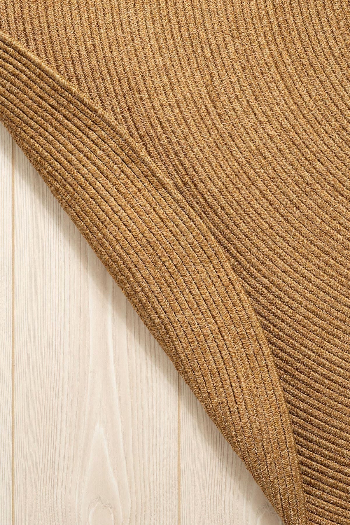 Nostera Örgü Hasır Görünümlü Yuvarlak Daire Dekoratif Kilim