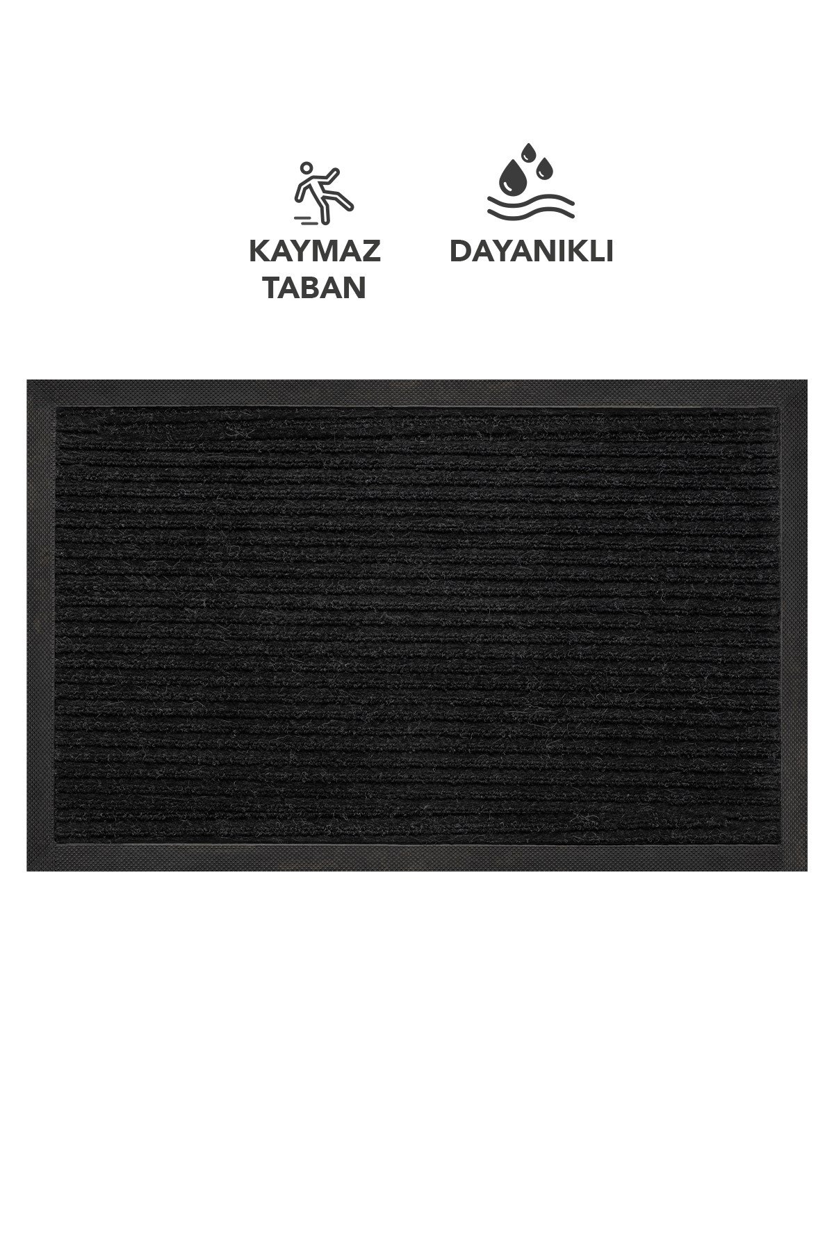 Ps022a Siyah Kaymaz Taban Nem Alıcı Toz Alıcı Kapı Önü Paspası