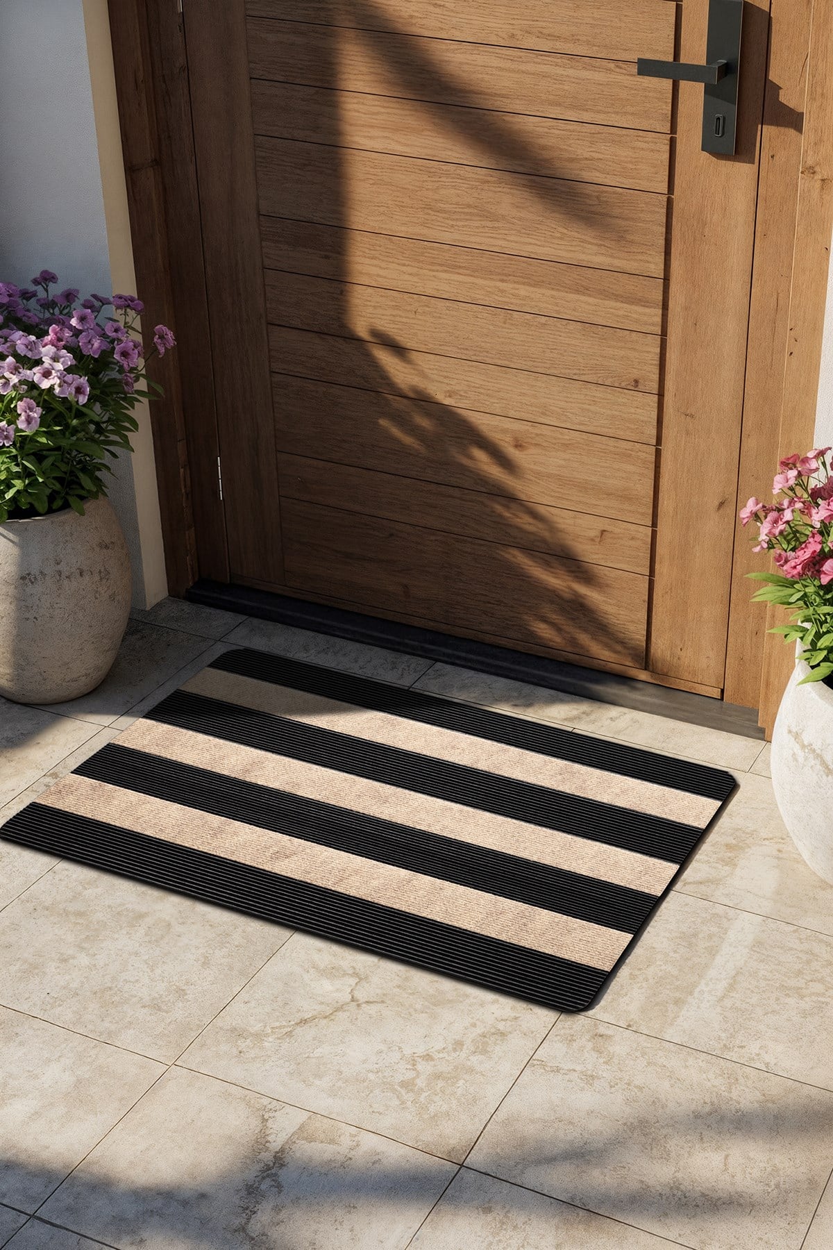Ps033a Bej Kaymaz Taban Nem Alıcı Toz Alıcı Kapı Önü Paspası Uv Dayanıklı 45x70 Cm