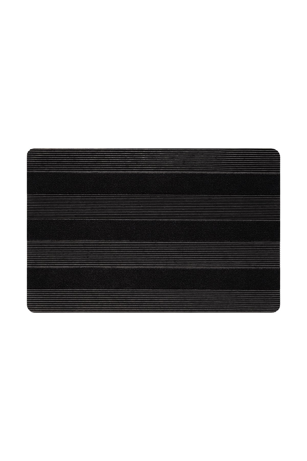 Ps034a Siyah Kaymaz Taban Nem Alıcı Toz Alıcı Kapı Önü Paspası Uv Dayanıklı 45x70 Cm