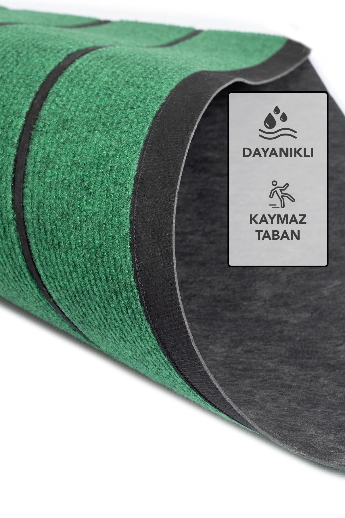 Ps31a Kaymaz Taban Gri Desenli Nem Alıcı Toz Alıcı Kapı Önü Paspas