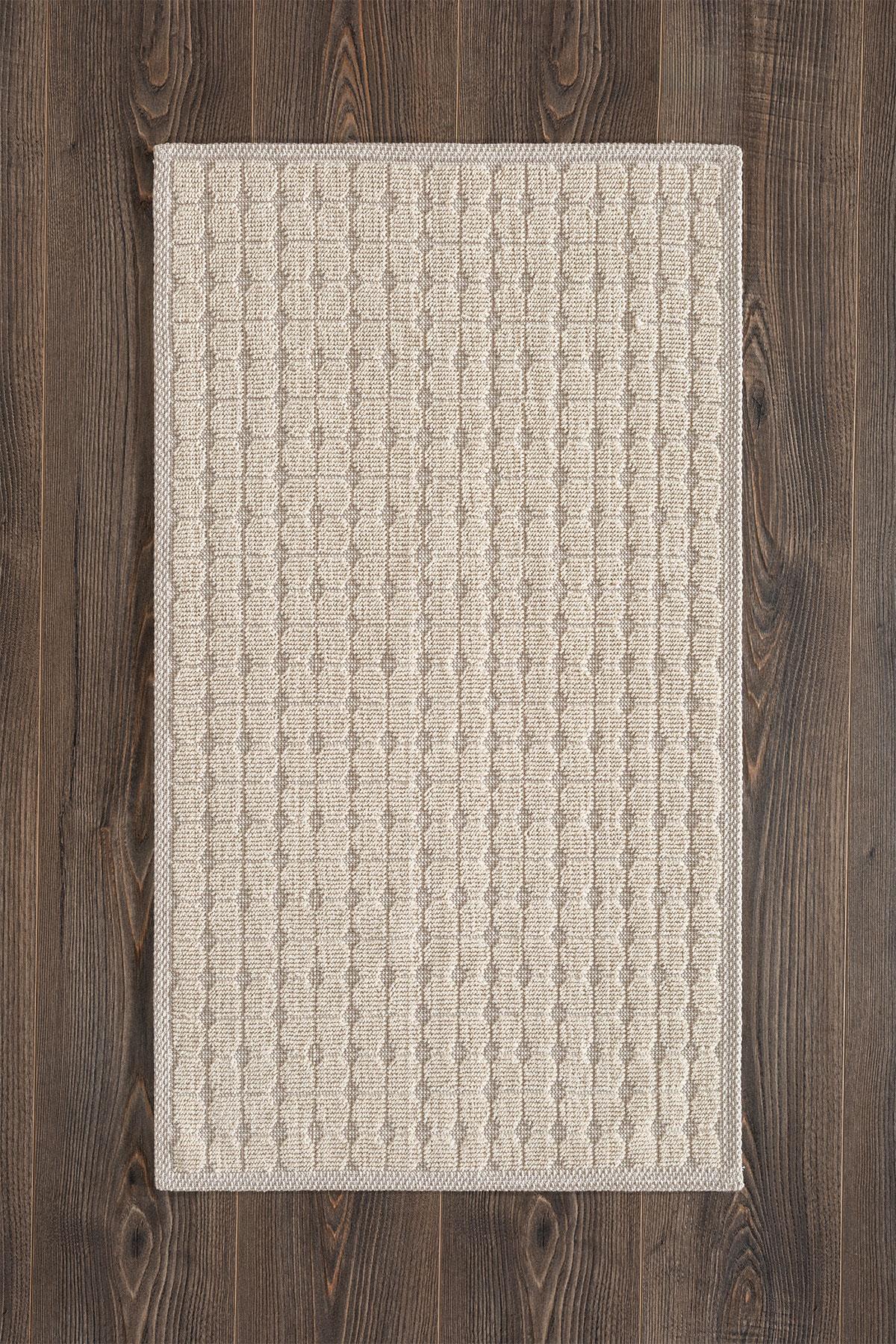 Sakura Sk009a Doğal Pamuk 2'li Banyo Paspas Seti 60x100 60x50cm Kaymaz Taban Makinada Yıkanabilir