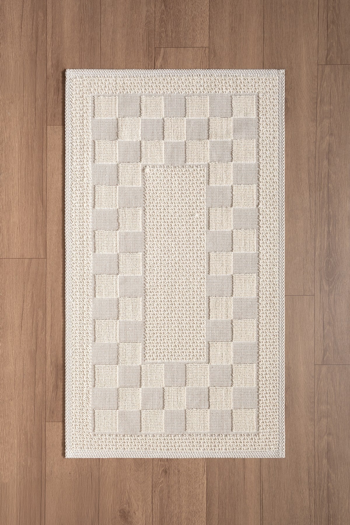 Sakura SK014A Doğal Pamuk 2'li Banyo Paspas Seti 60x100 60x50cm Kaymaz Taban Makinada Yıkanabilir