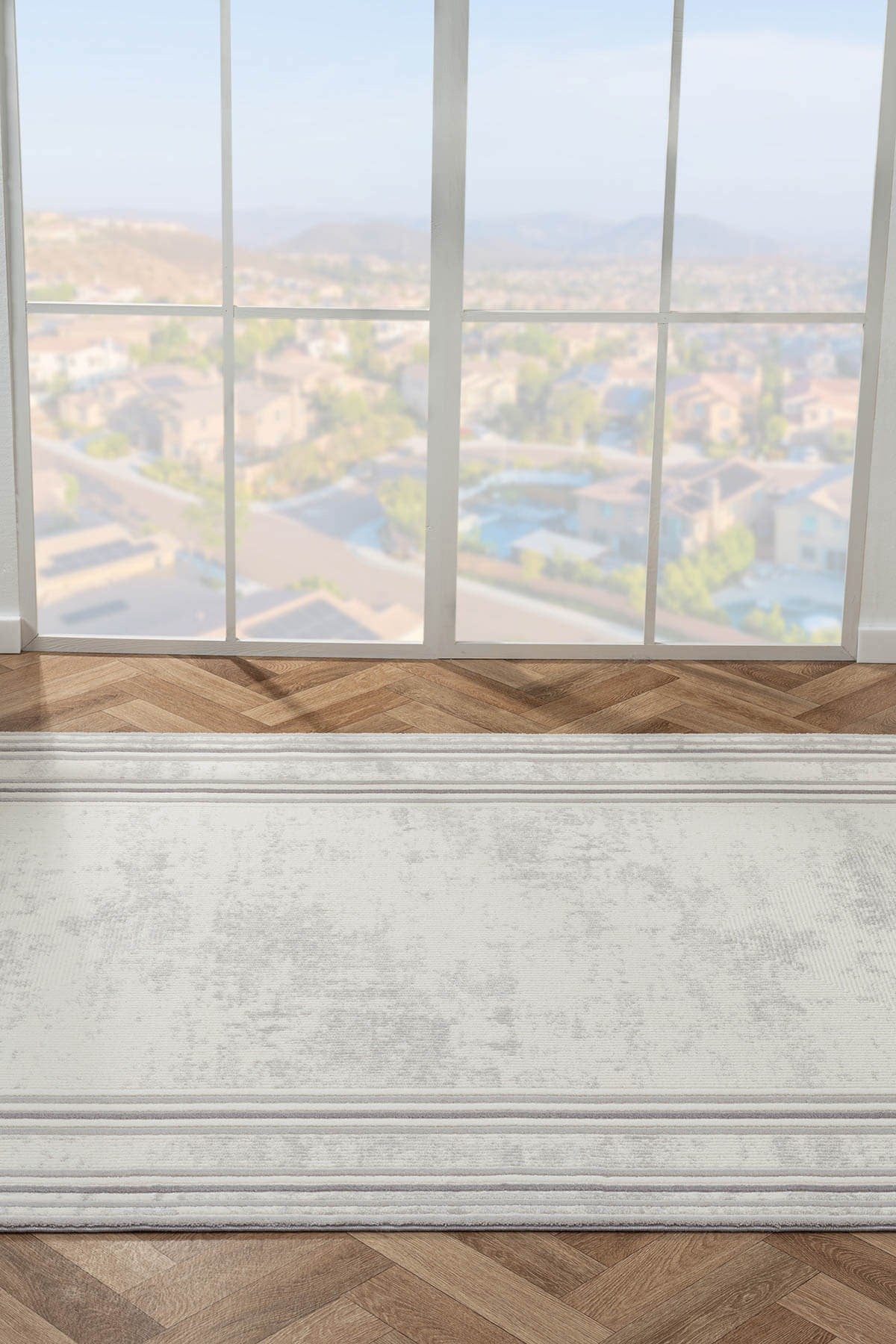 Scala SC002G Bej Halı Modern Desenli Tozu Az Akrilik Pamuk Taban