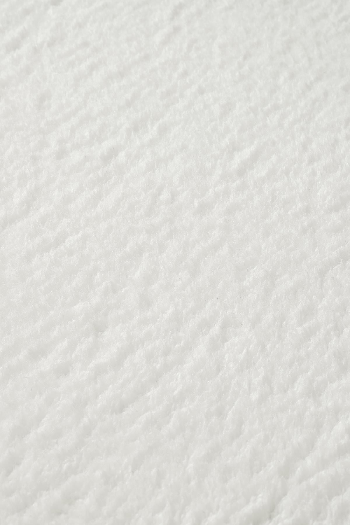 Softy Beyaz Yıkanabilir Kaymaz Taban Bambu Yumuşak Dokulu Kesme Halı