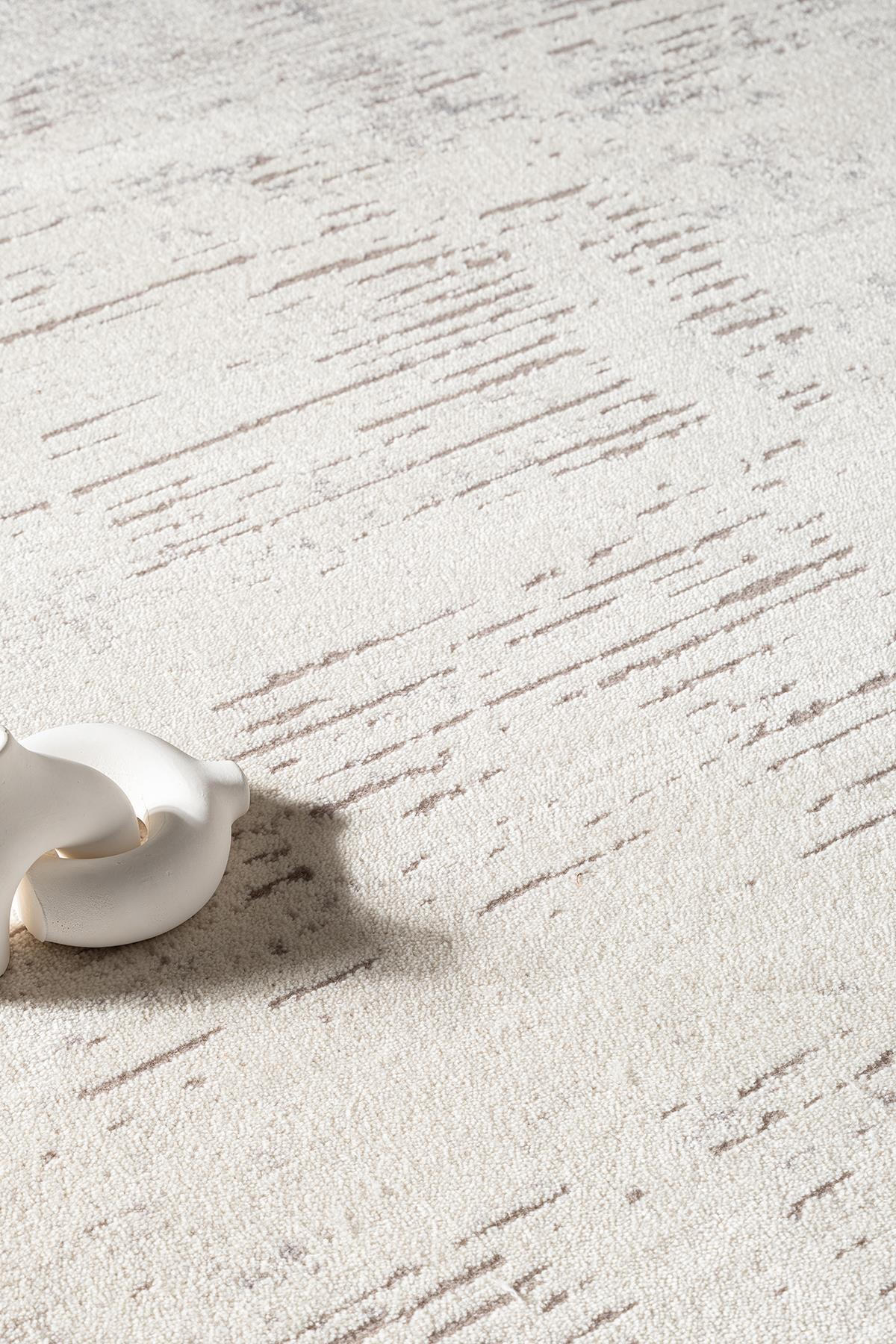 Soıl CT009A Açık Gri Halı Gri Detaylı Modern Ince Akrilik Tozuaz Salon Halısı Yatak Odası Koridor