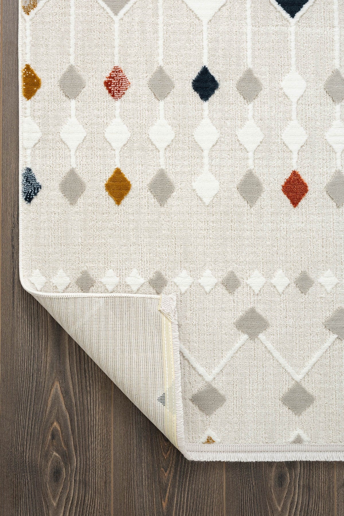 Tablo TL001A Krem Halı Modern Desen Pamuk Taban Yıkanabilir Salon Halısı Yatak Odası