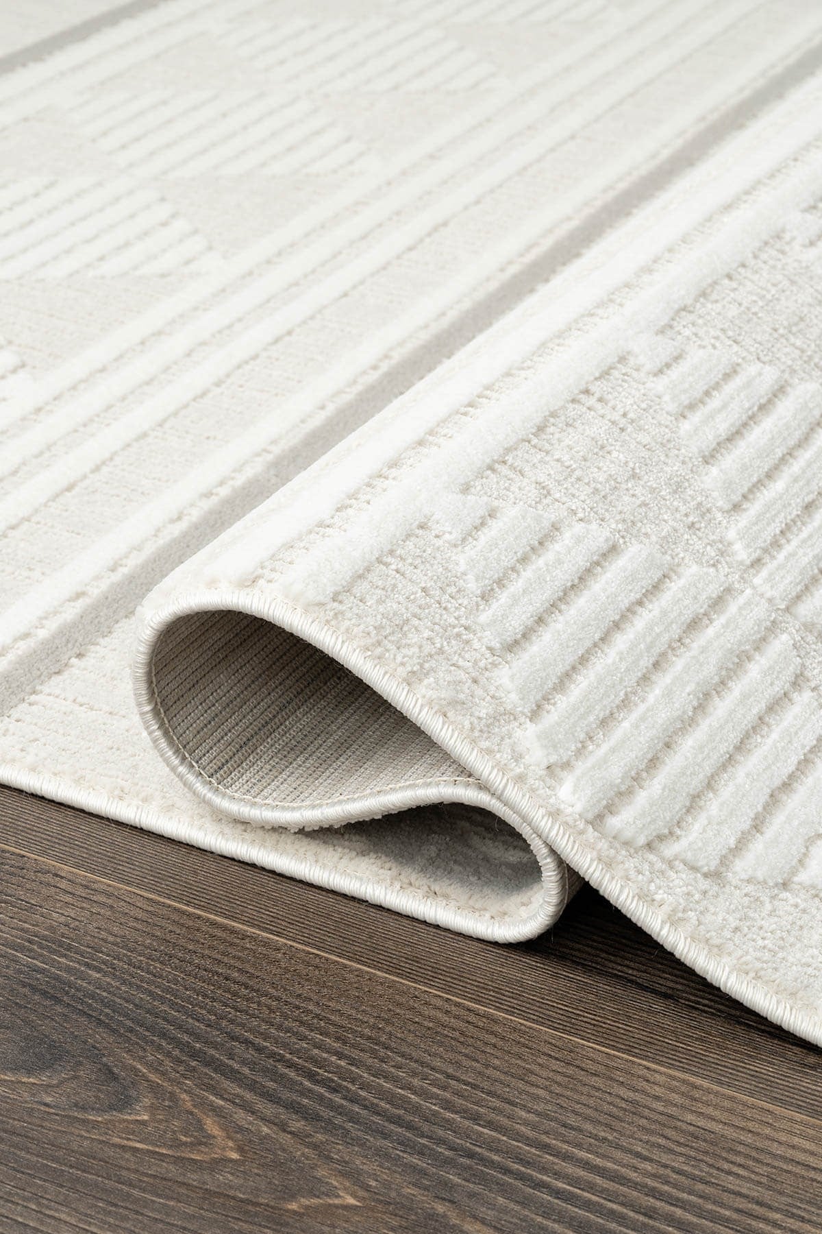 Tablo TL004A Krem Halı Modern Desen Pamuk Taban Yıkanabilir Salon Halısı Yatak Odası