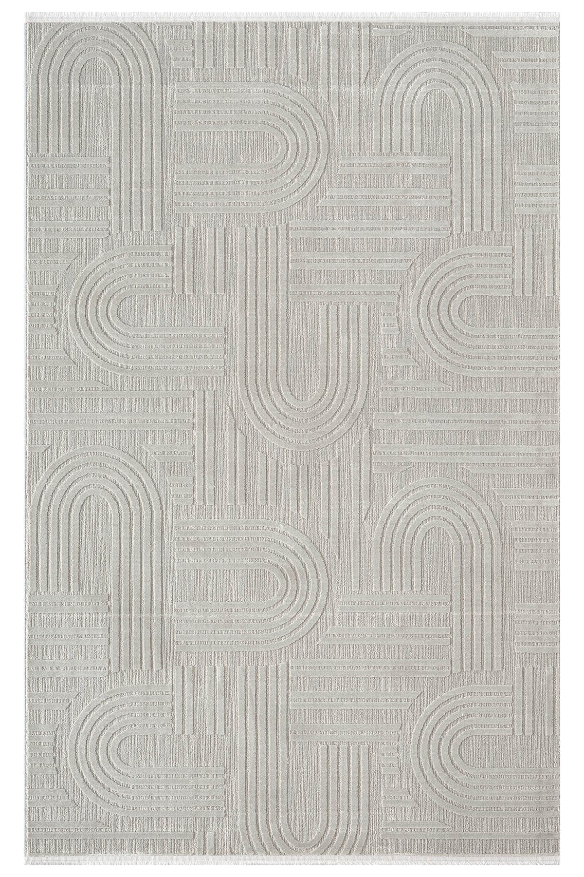 Tablo TL007A Gri Halı Geometrik Desen Pamuk Taban Yıkanabilir Salon Halısı Yatak Odası