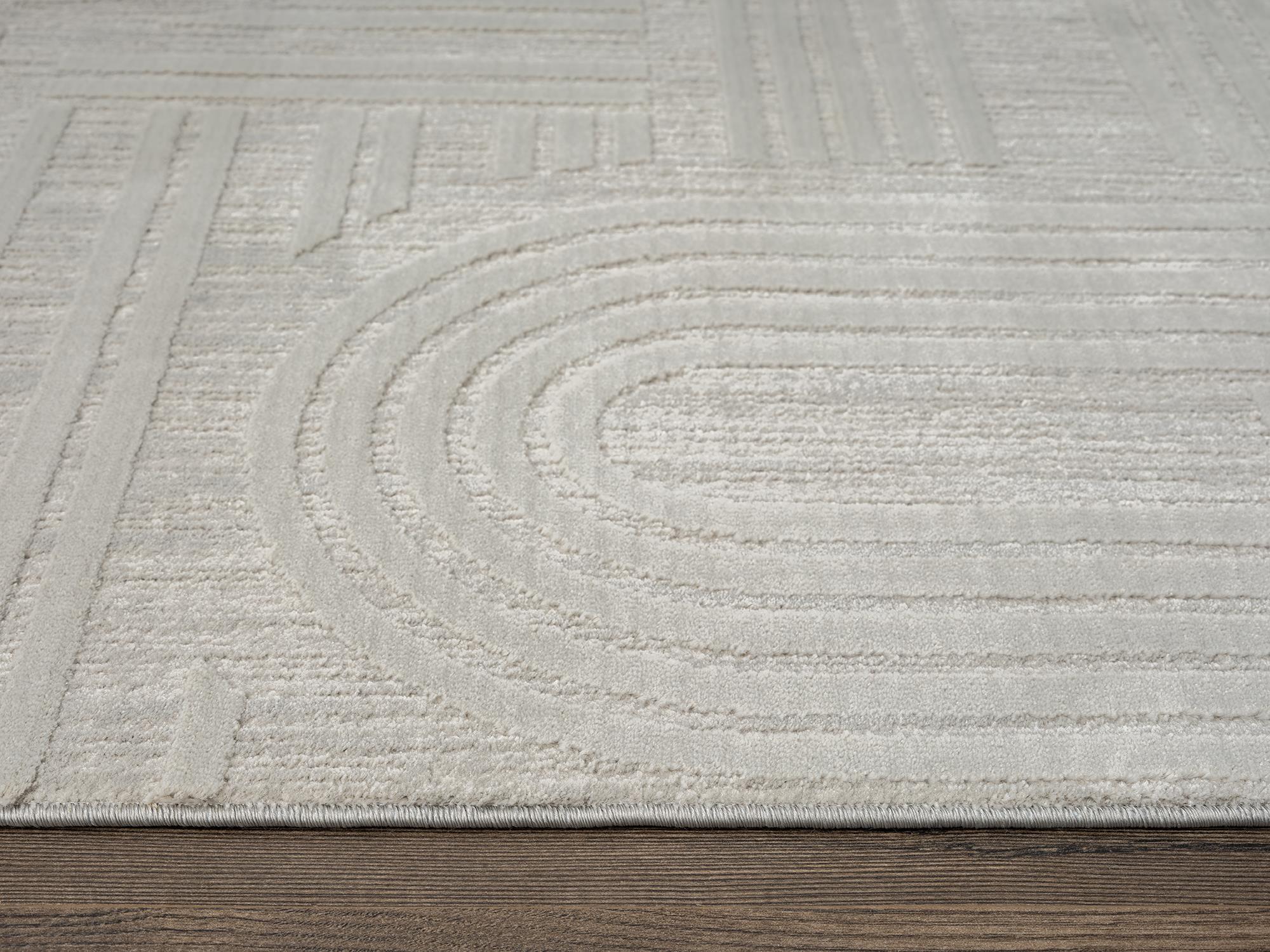 Tablo TL007A Gri Halı Geometrik Desen Antialerjik Pamuk Taban Yıkanabilir