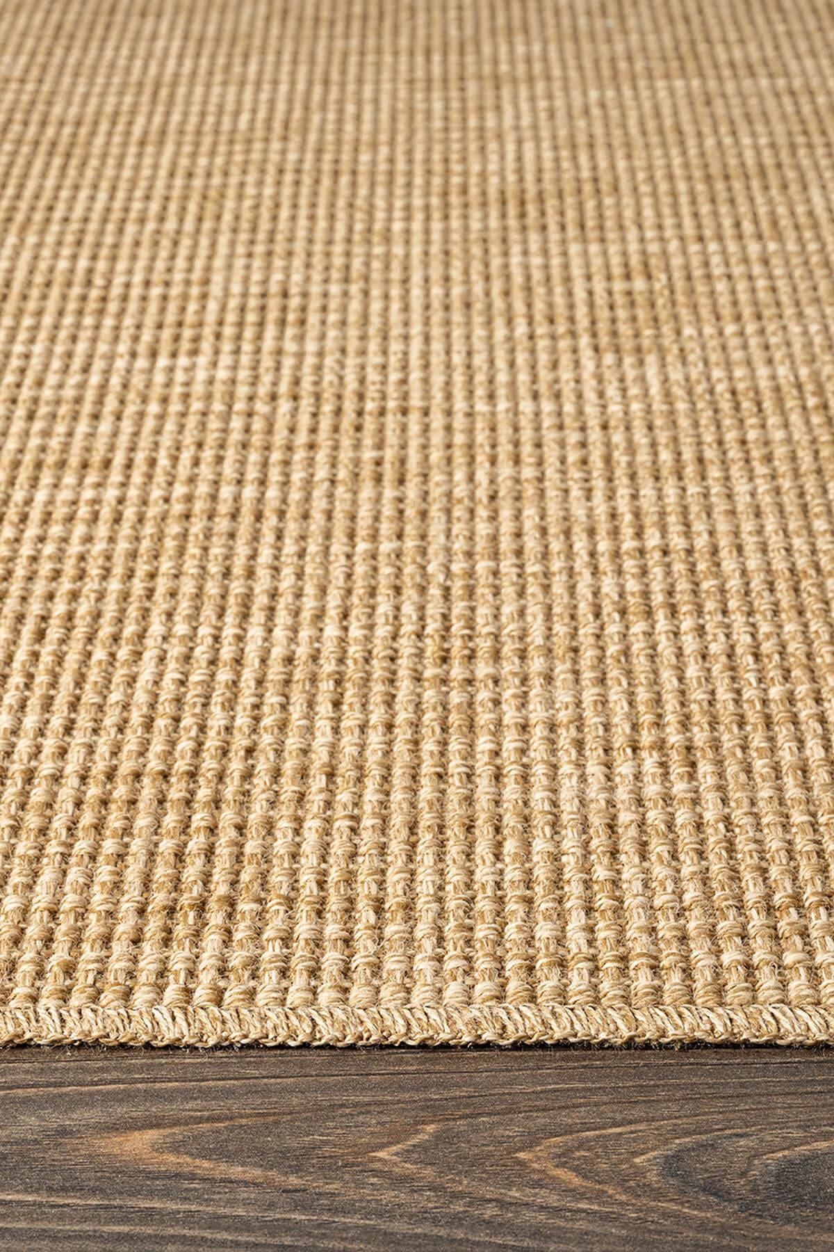 Tiora TI001A Bej Jüt Halı Naturel Sisal Örme Hasır Modern Yıkanabilir