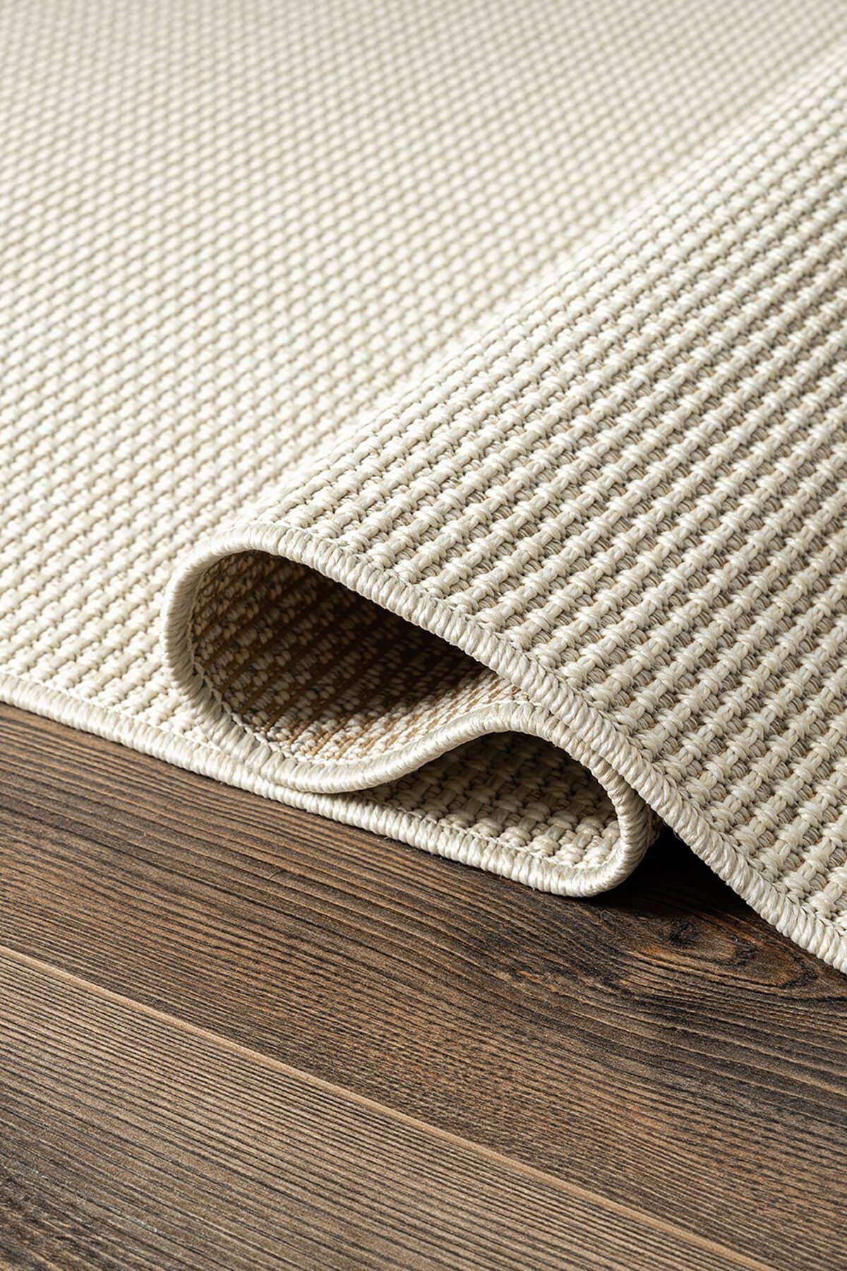 Tiora TI002A Krem Jüt Halı Naturel Sisal Örme Hasır Modern Yıkanabilir
