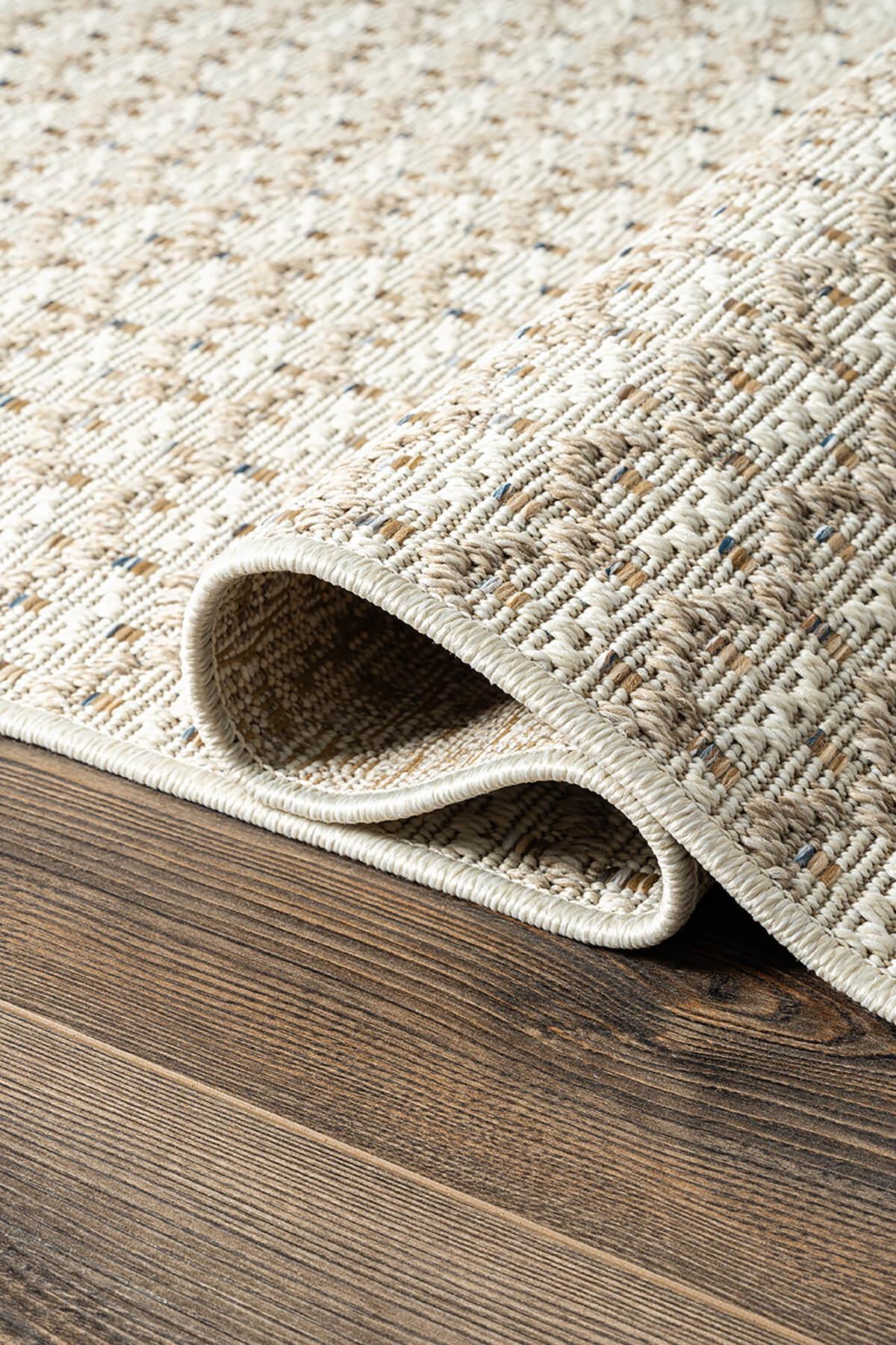 Tiora TI006A Krem Jüt Halı Naturel Sisal Örme Hasır Modern Yıkanabilir