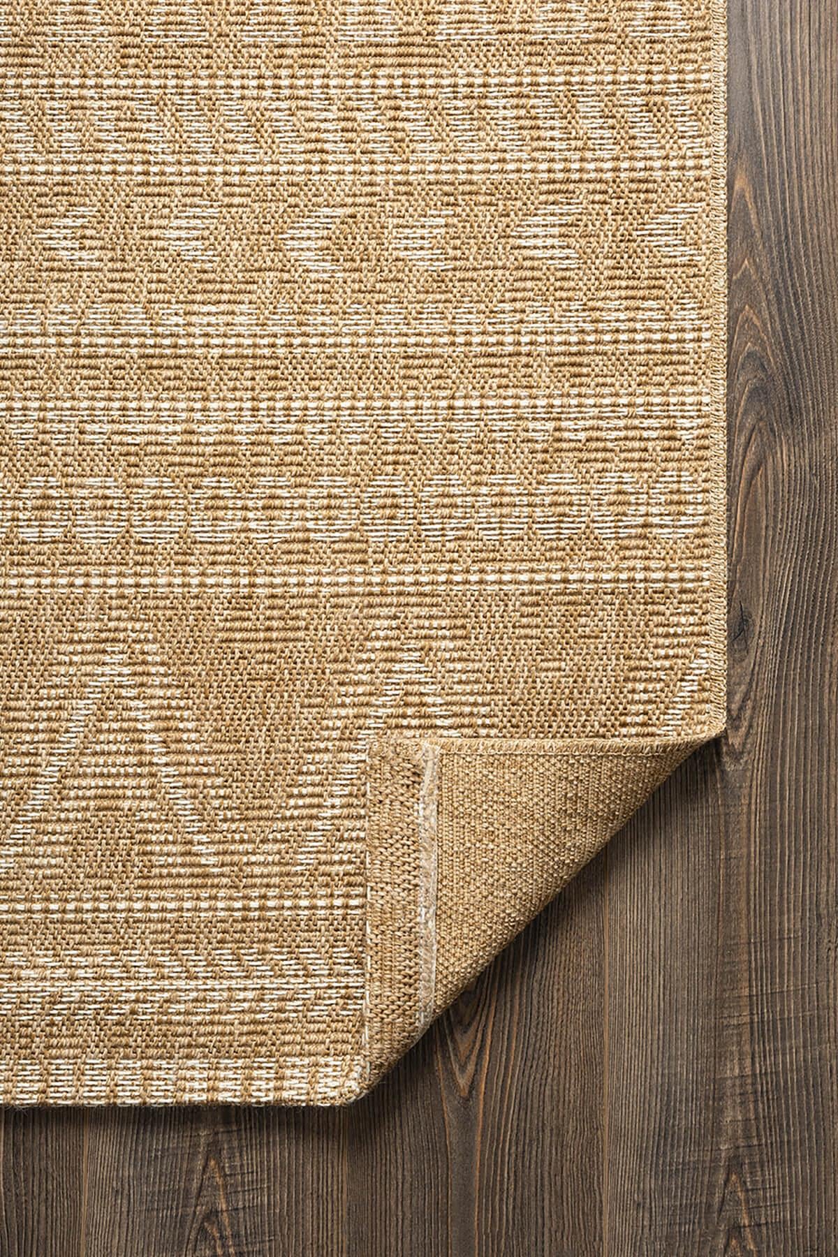 Tiora TI007A Bej Jüt Halı Naturel Sisal Örme Hasır Modern Yıkanabilir