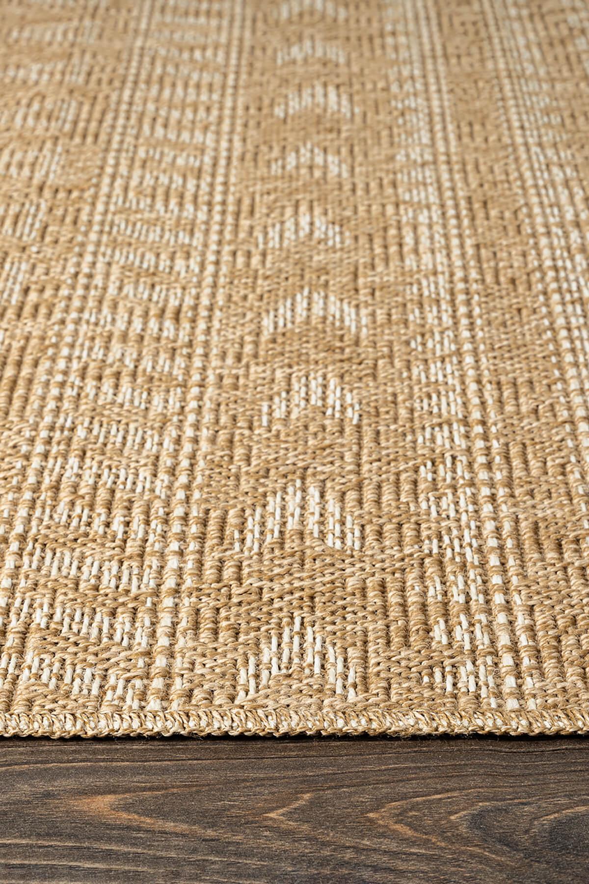 Tiora TI007A Bej Jüt Halı Naturel Sisal Örme Hasır Modern Yıkanabilir