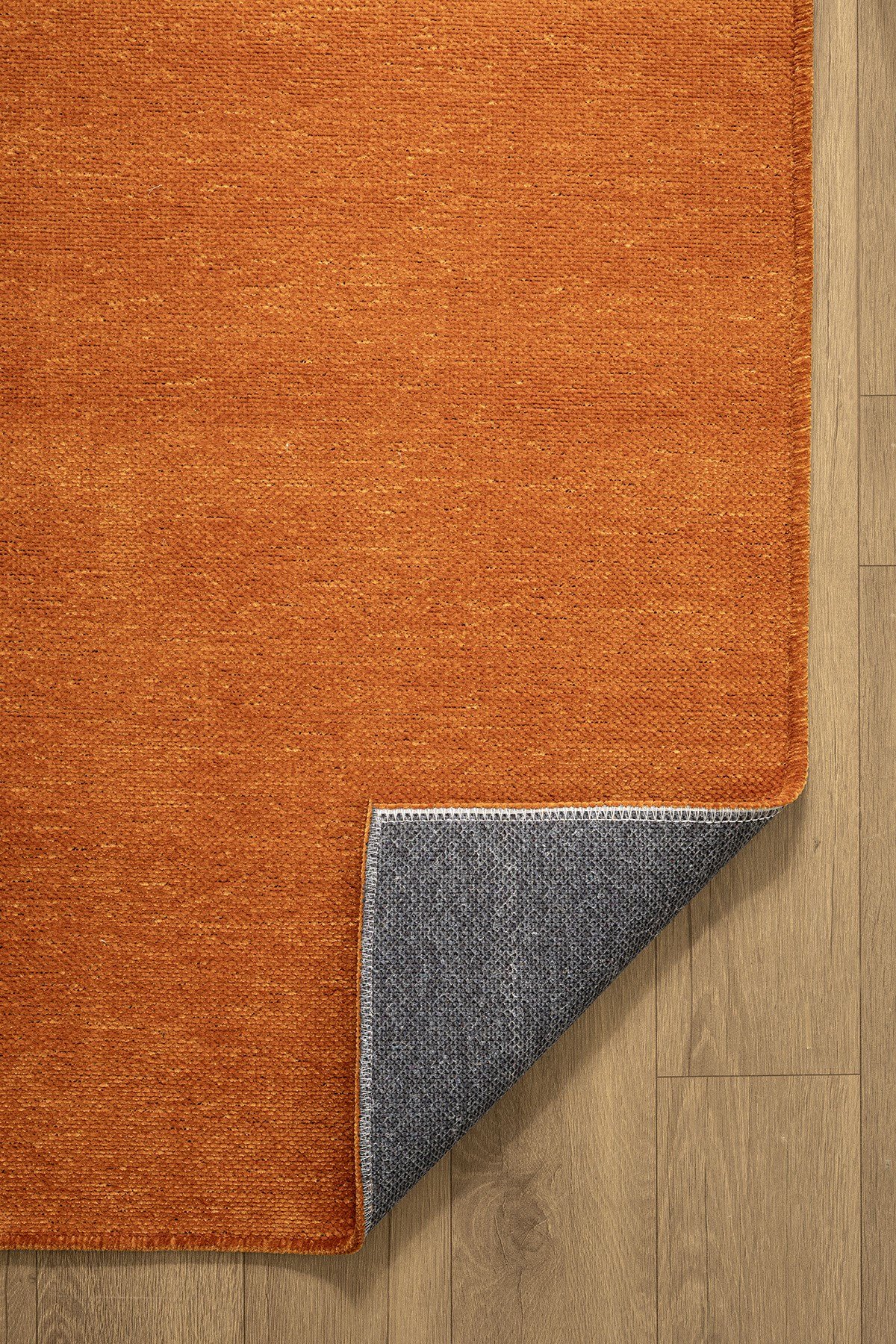 Valerıa VLR01T Turuncu Dekoratif Şönil Kilim Modern Desen Yıkanabilir Yumuşak Kaymaz Taban Halı
