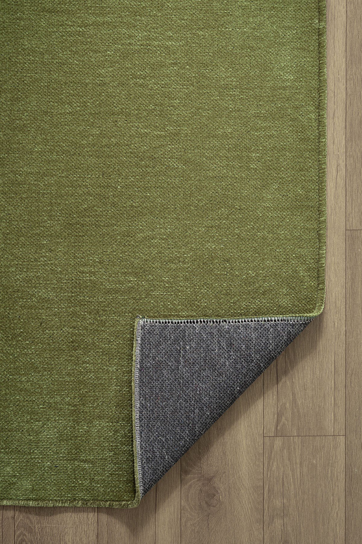 Valerıa VLR01Y Yeşil Dekoratif Şönil Kilim Modern Desen Yıkanabilir Yumuşak Kaymaz Taban Halı Yolluk
