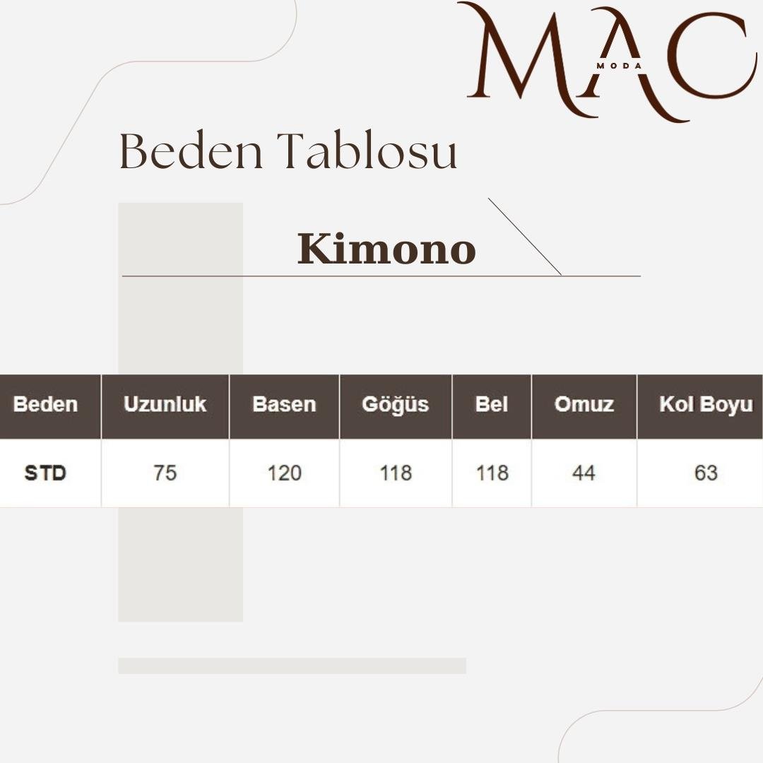  Önü Bağcıklı Keten Kimono