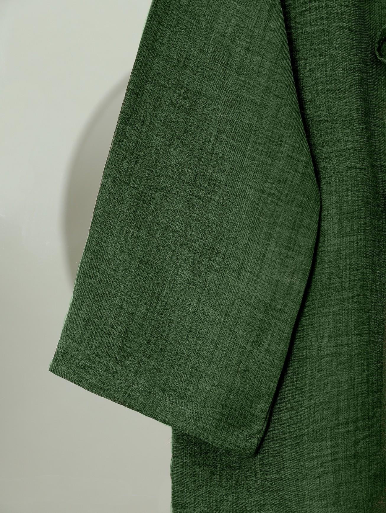  Önü Bağcıklı Keten Kimono