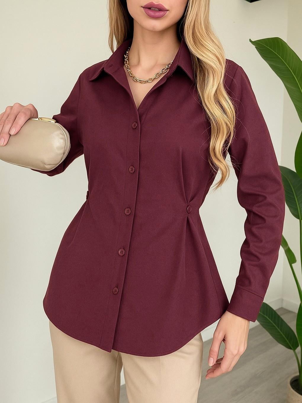 Yanları Düğme Detaylı Poplin Gömlek