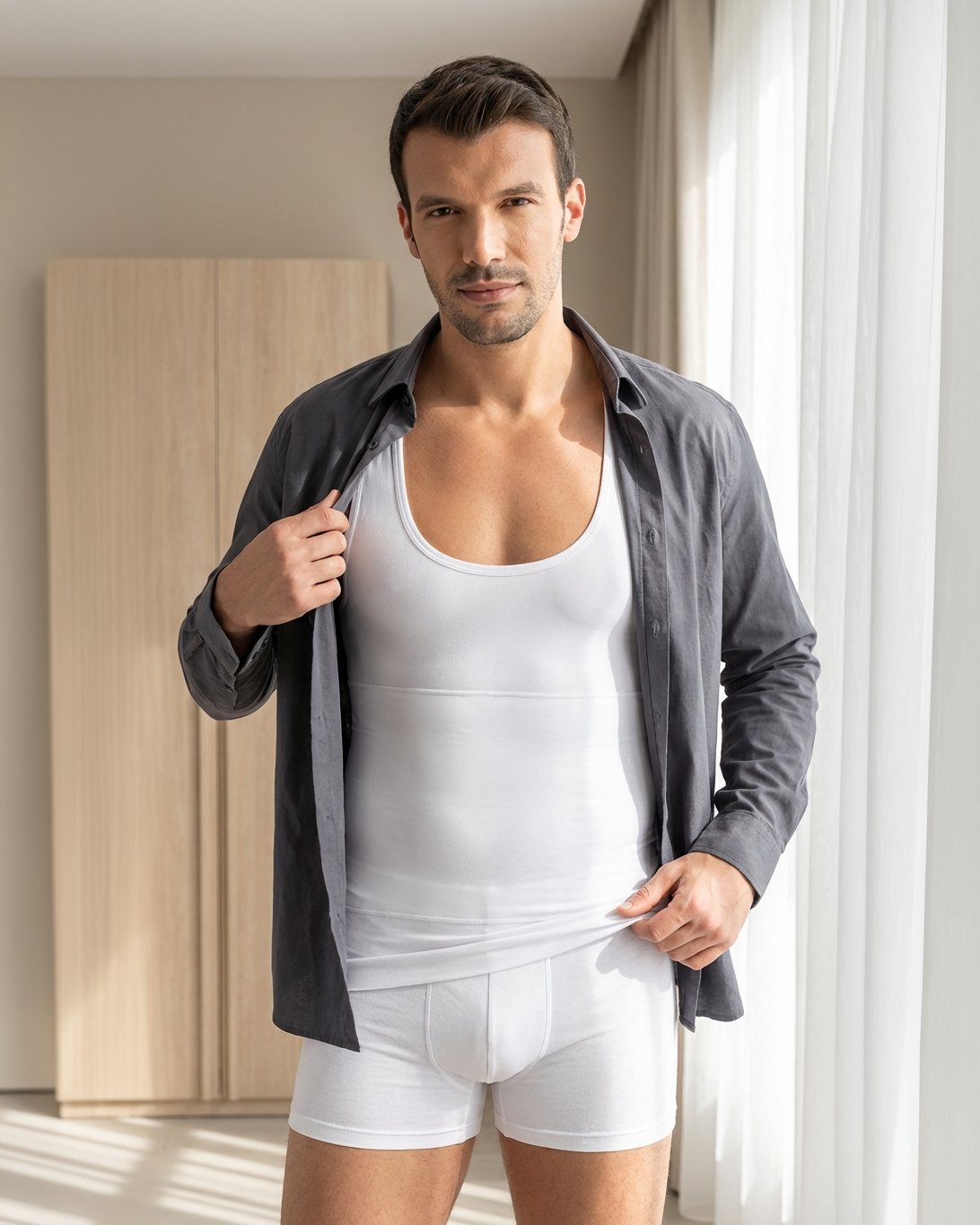 MI1400002-BEYAZ MI Emay 1400 Modal Cotton Erkek Atlet Korse-Erkek Atlet
