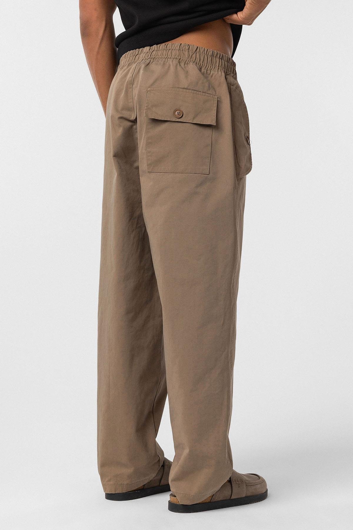 Bağcıklı Baggy Gabardin Pantolon Vizon