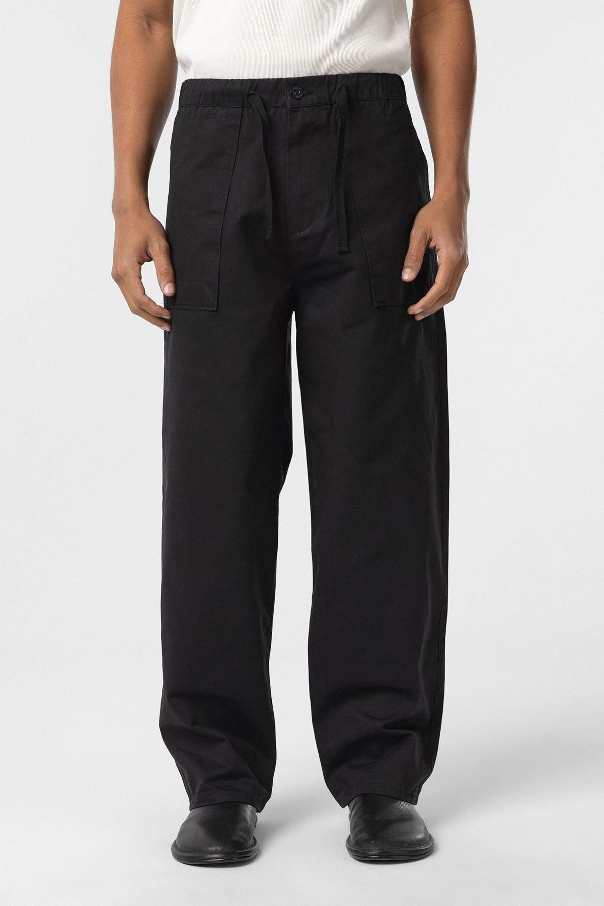 Baggy Fit Gabardin Pantolon Siyah