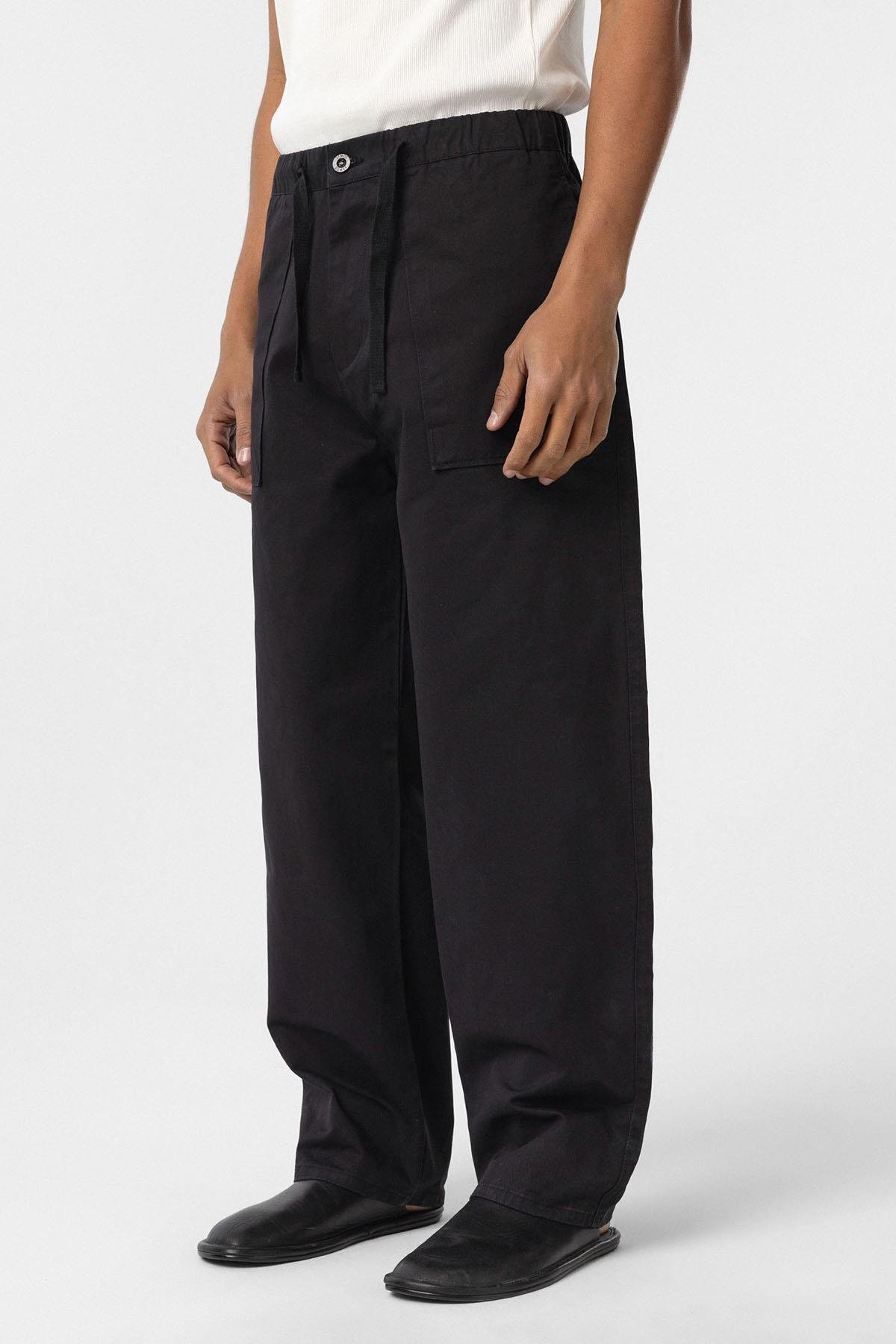 Baggy Fit Gabardin Pantolon Siyah