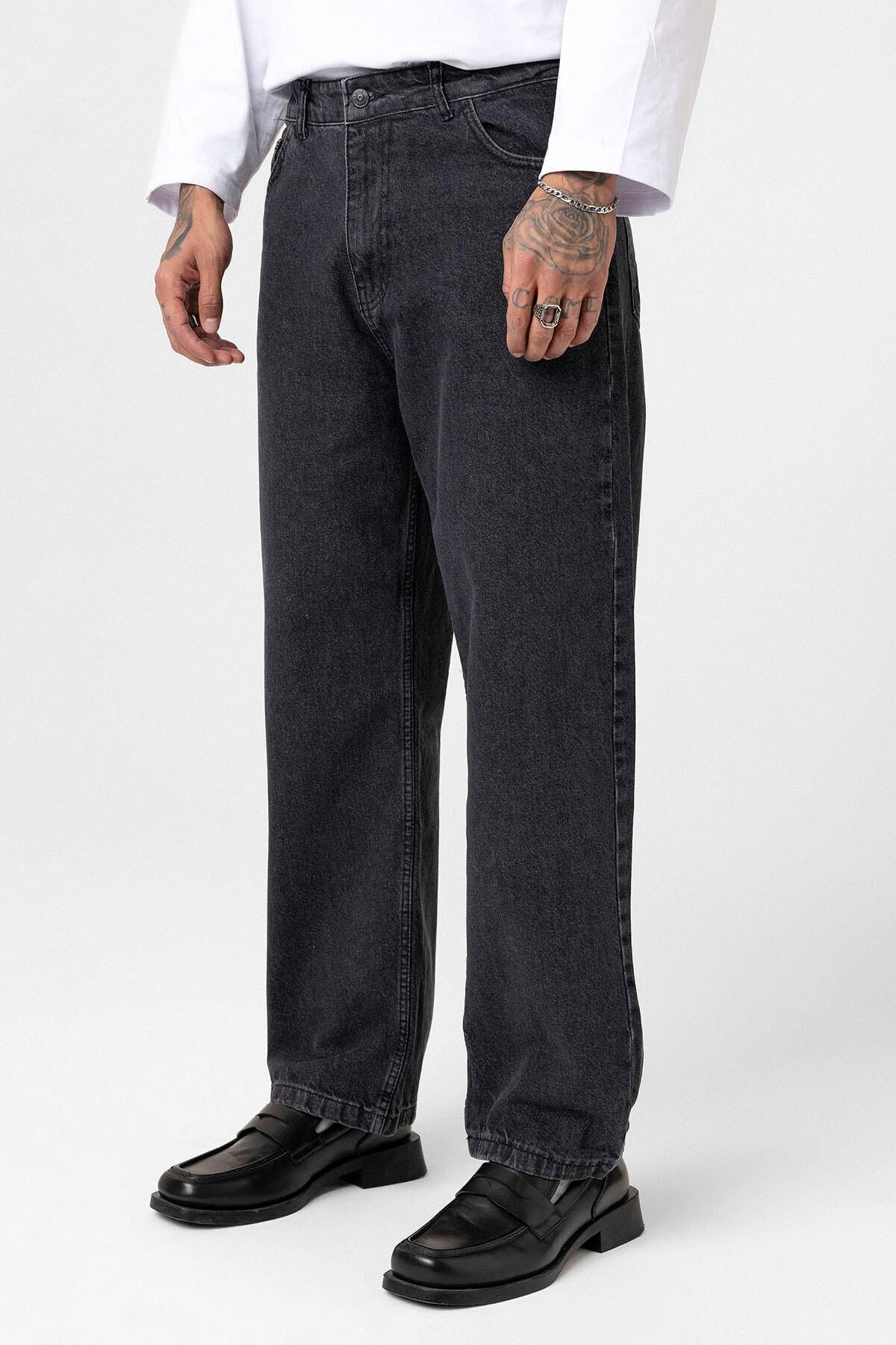 Baggy Fıt Jean Antrasit