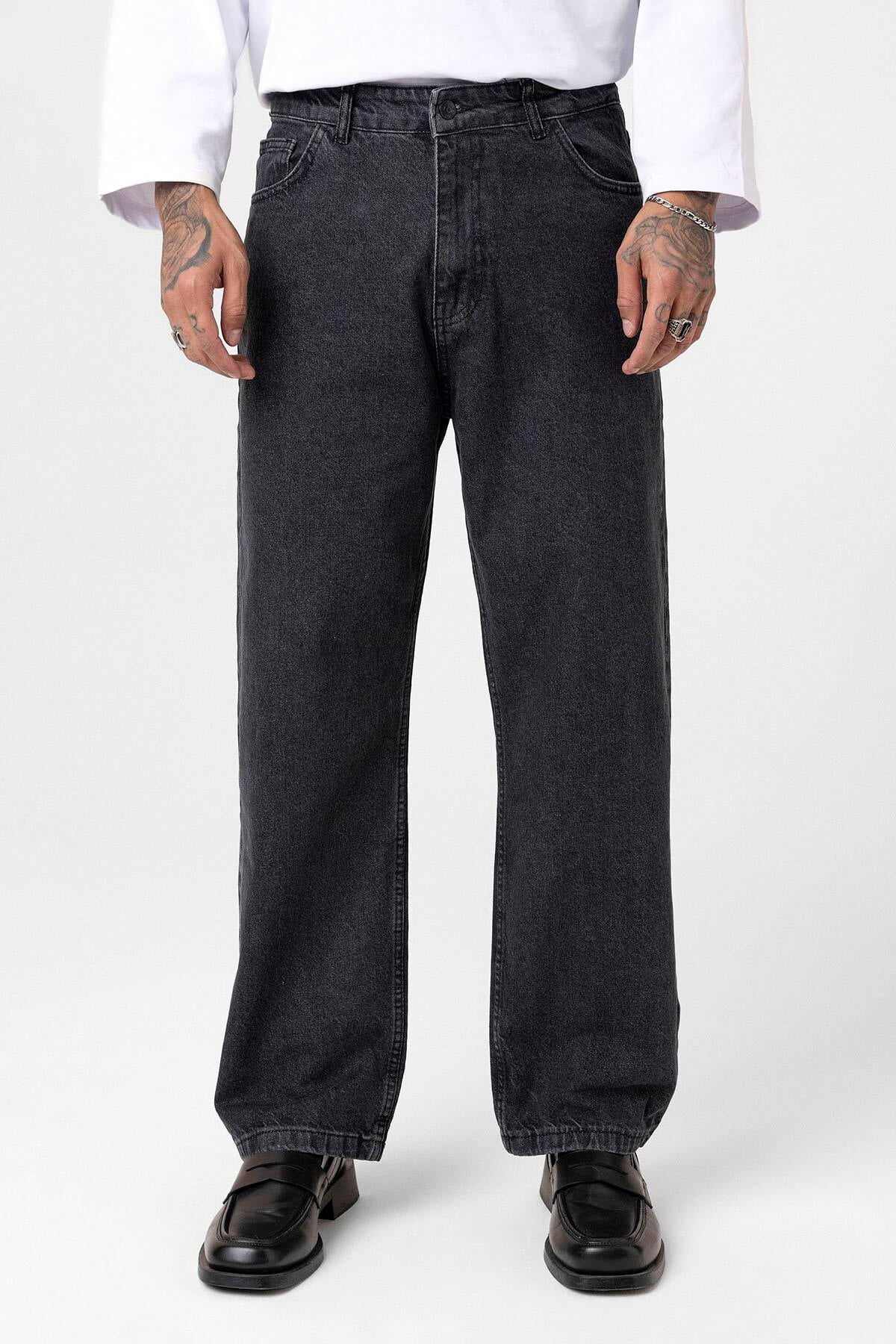 Baggy Fıt Jean Antrasit