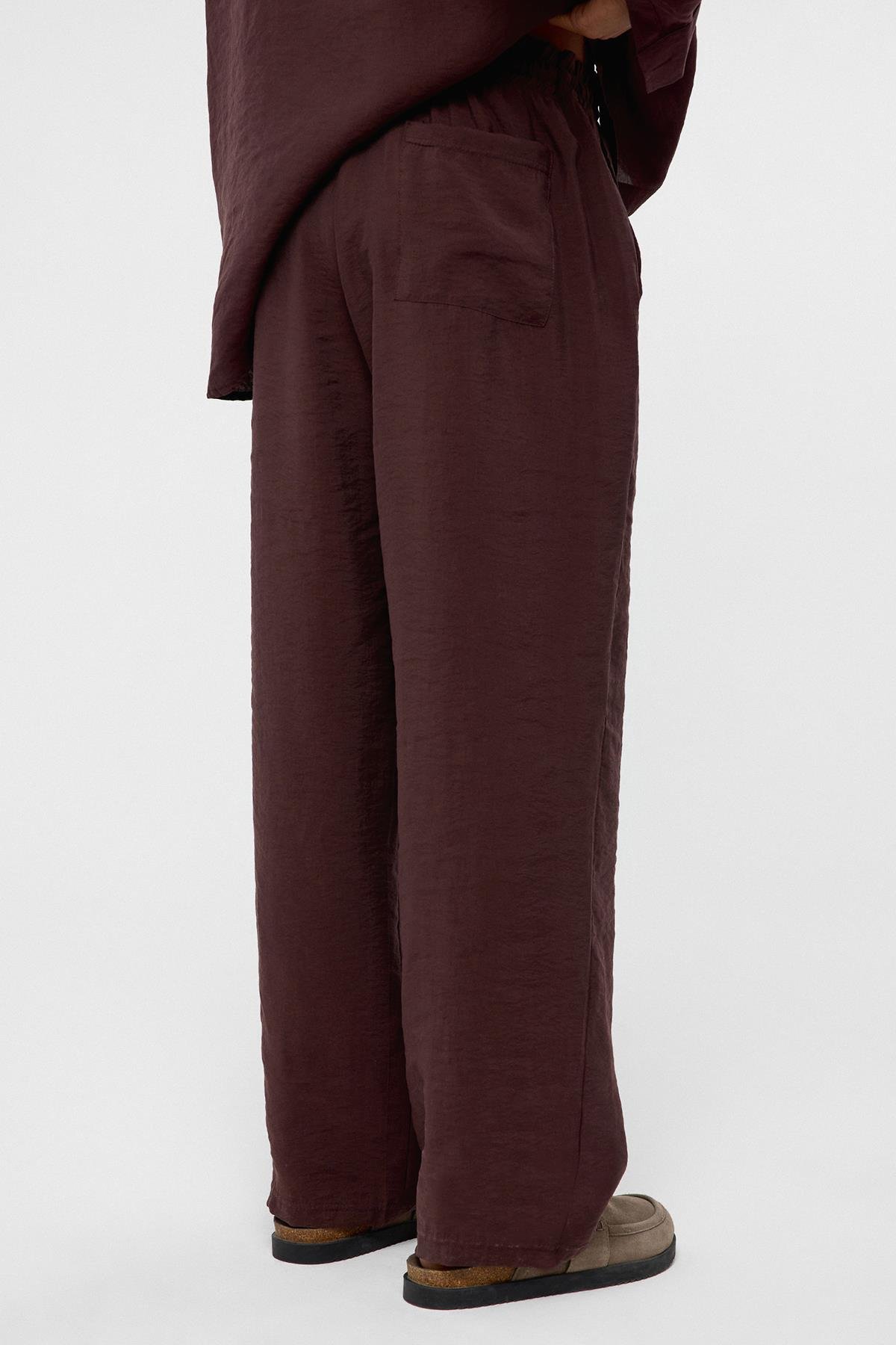 Baggy Fit Modal Kumaş Pantolon Kahve