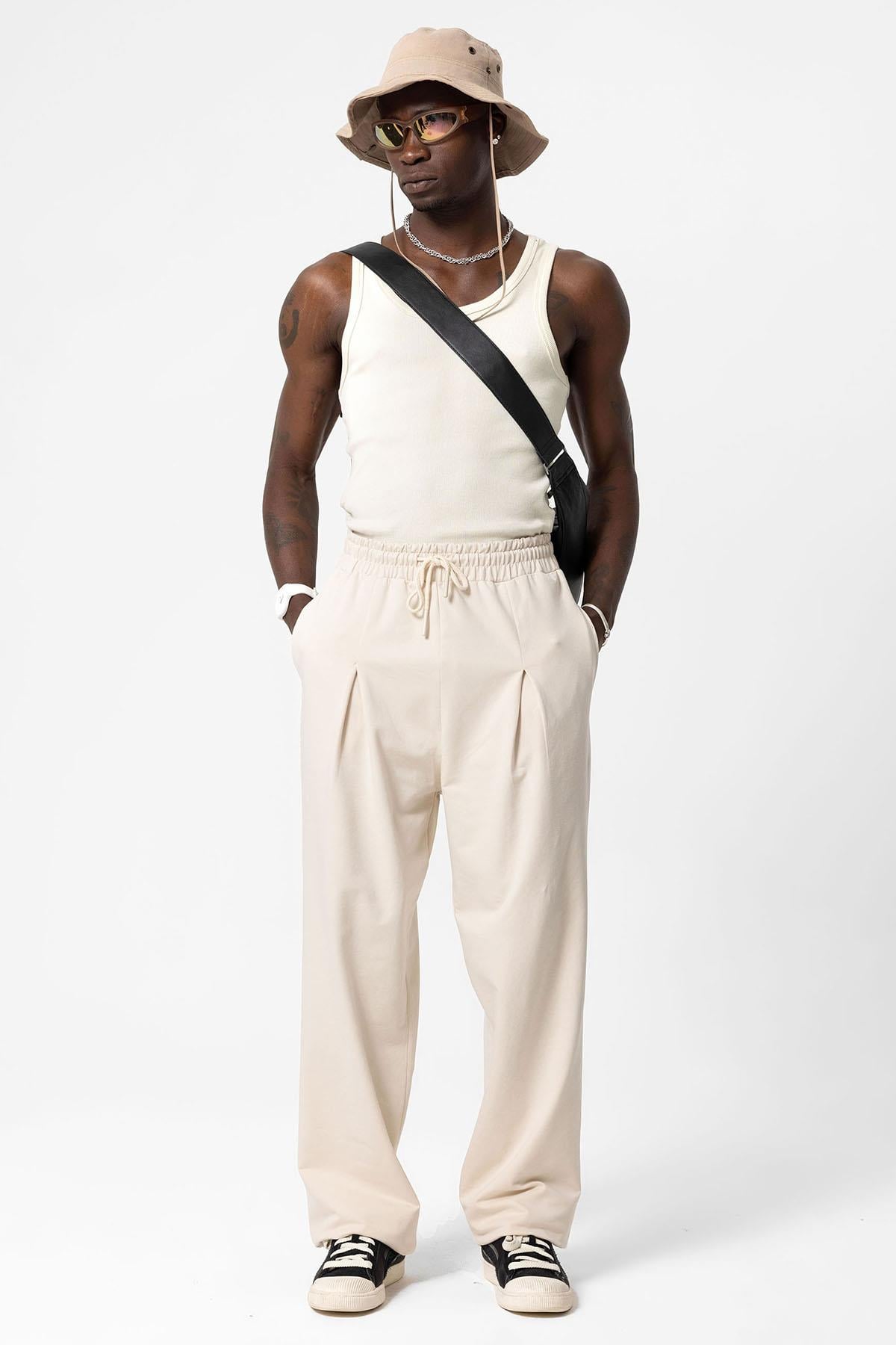Basic Baggy Eşofman alt Taş
