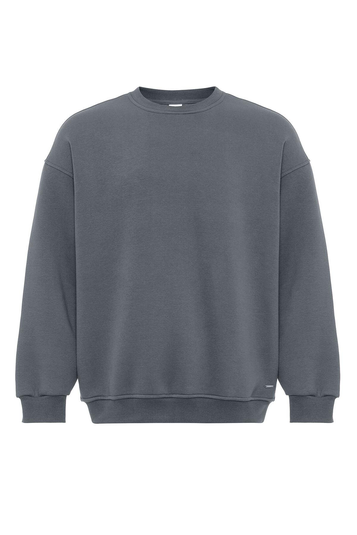 Basıc Oversize Eşofman Takım Füme