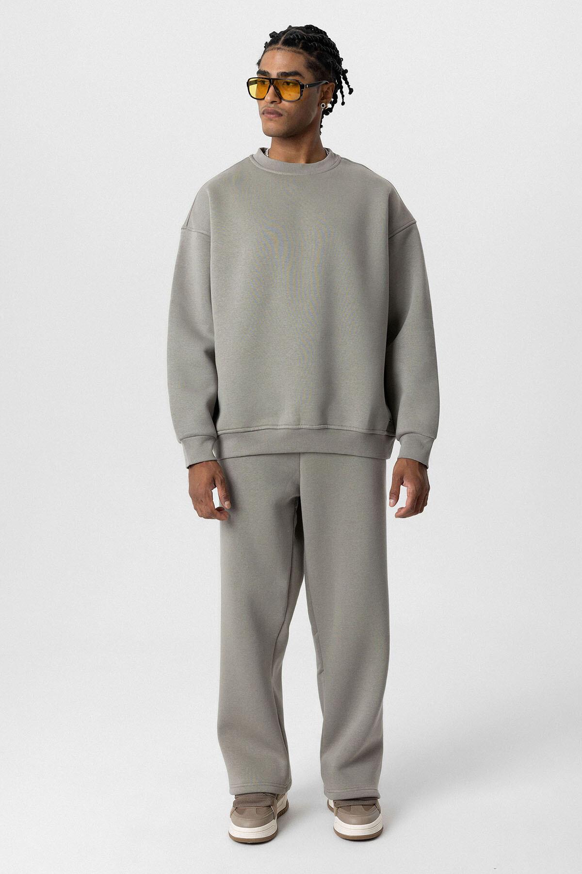 Basıc Oversize Eşofman Takım Haki